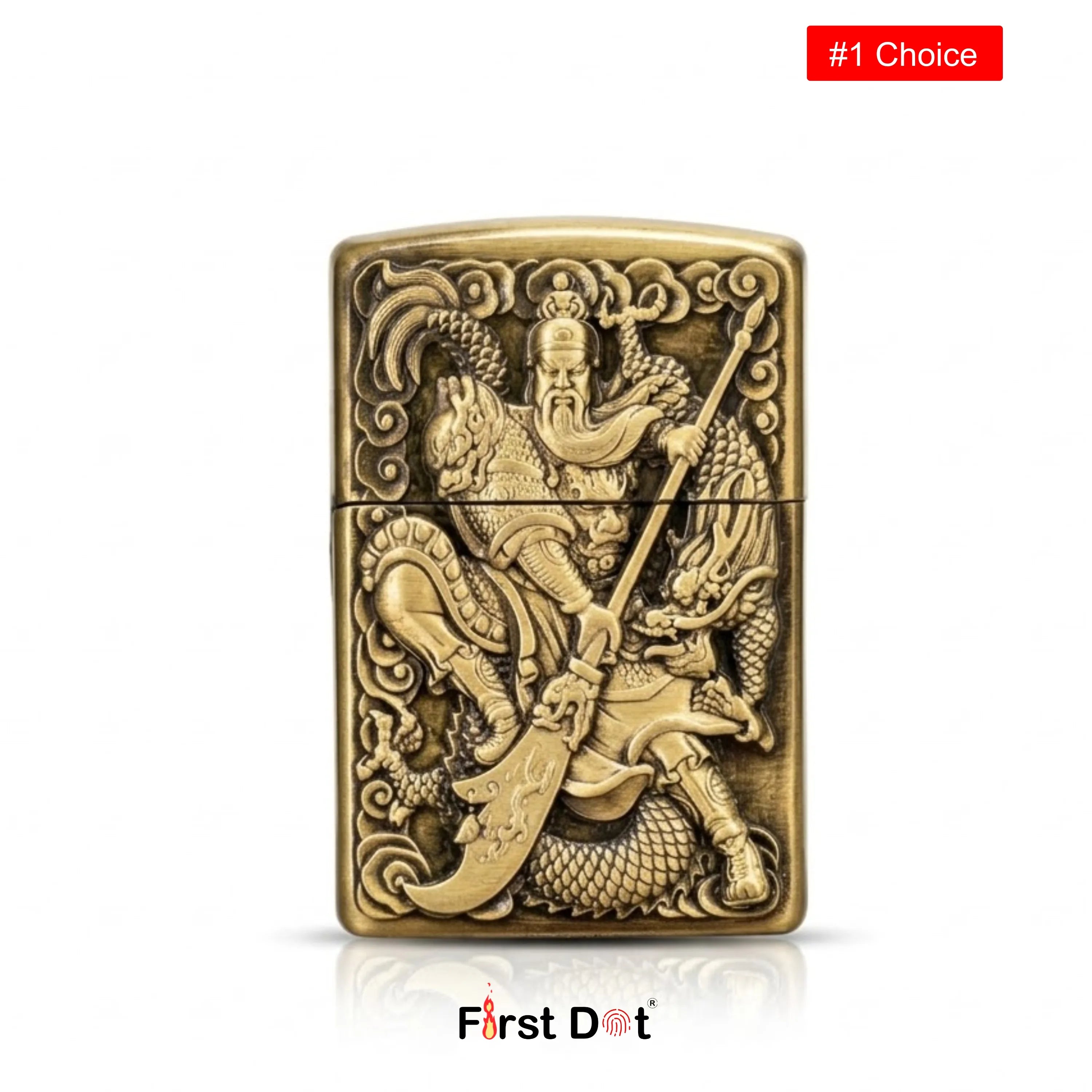 Guan Yu Engraved Warrior Cigarette Lighter