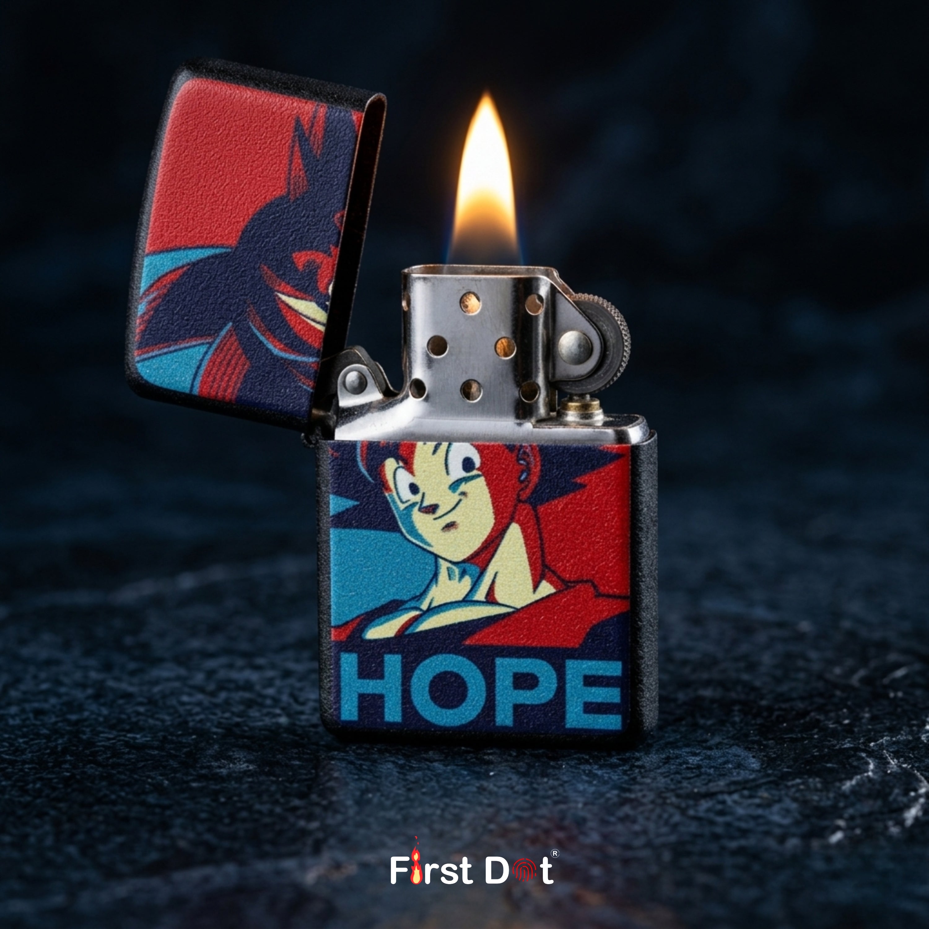 First Dot "HOPE" Windproof Cigarette Lighter