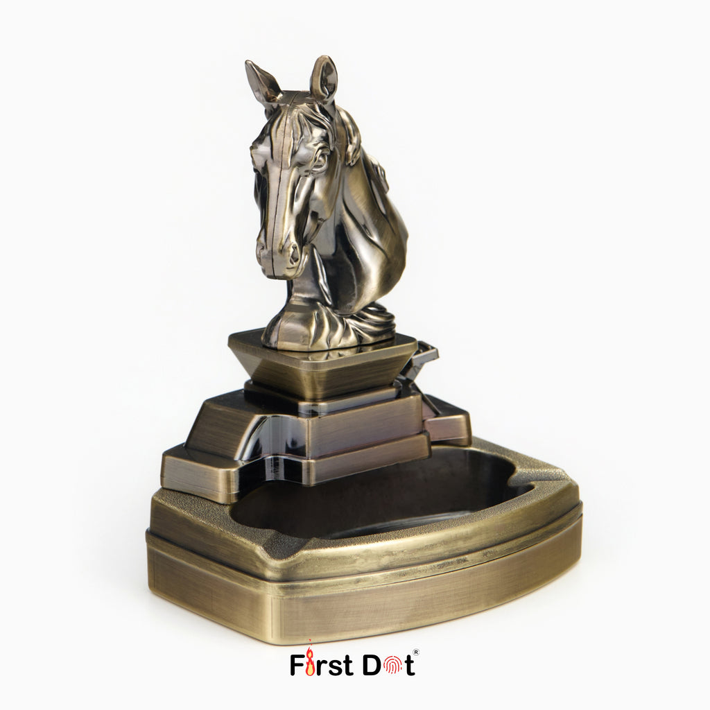 Horse Head Ashtray + Smoking Lighter