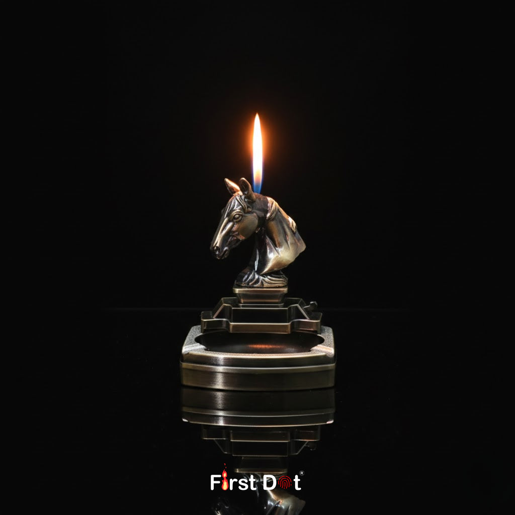 Horse Head Ashtray + Smoking Lighter