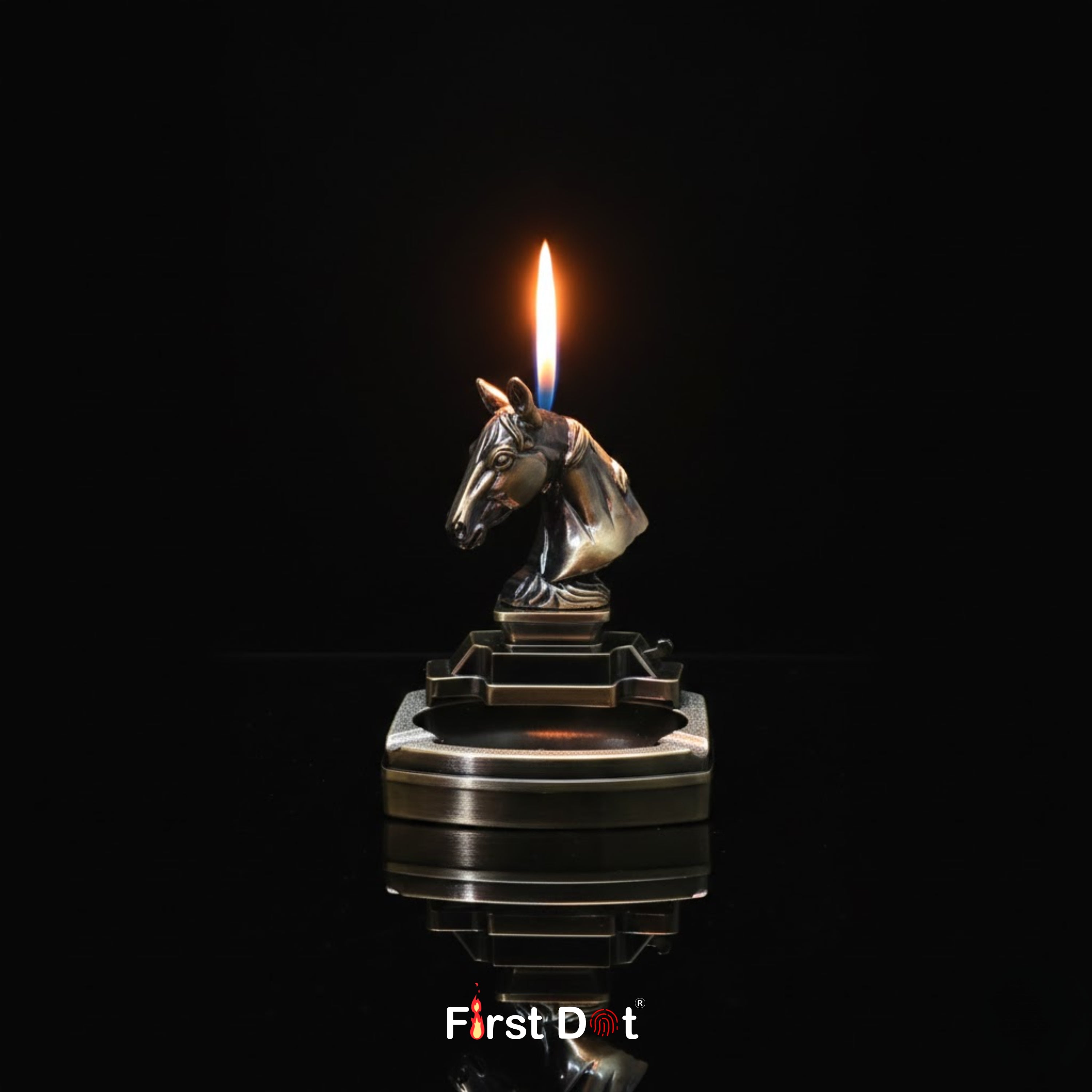 Horse Head Ashtray + Smoking Lighter