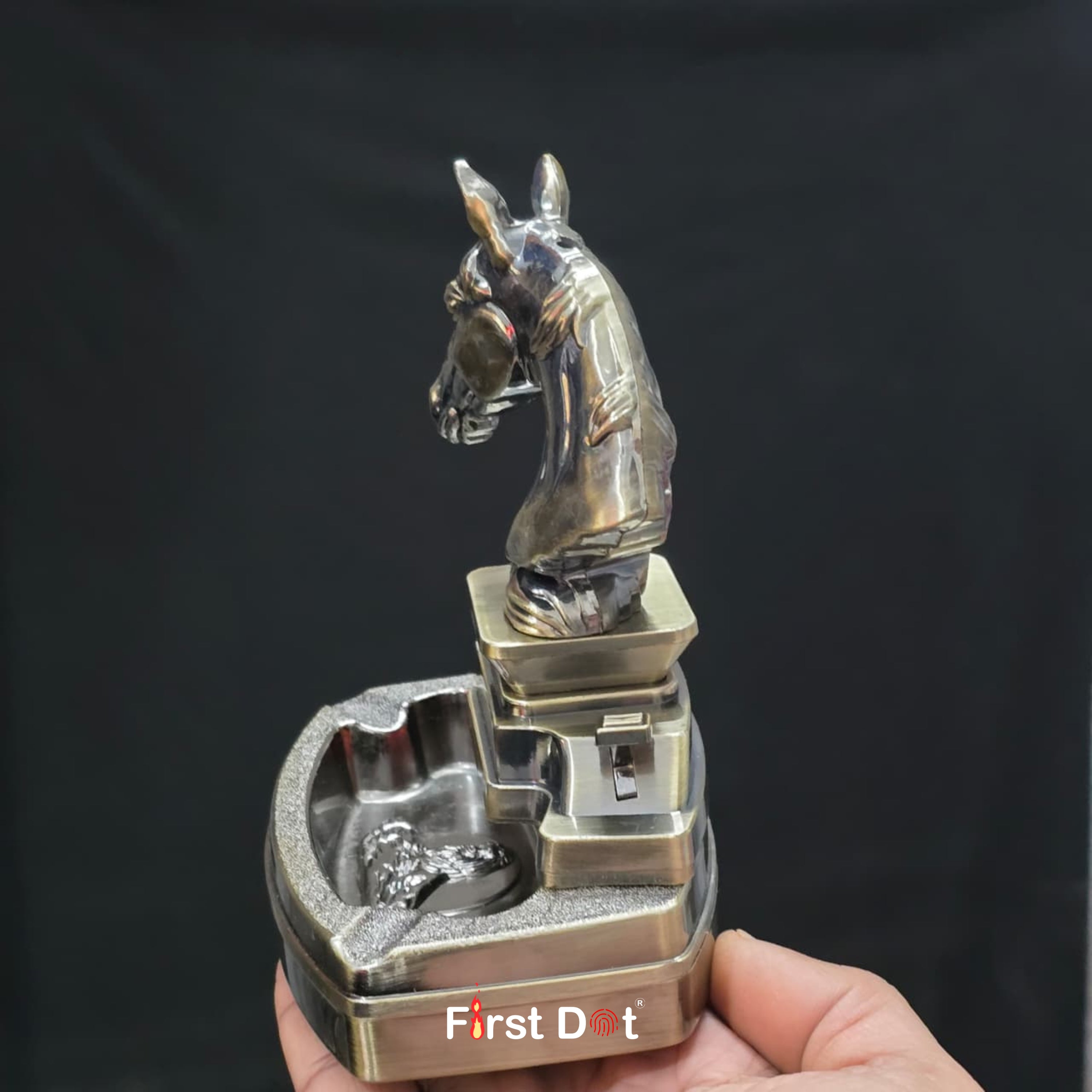 Horse Head Ashtray + Smoking Lighter