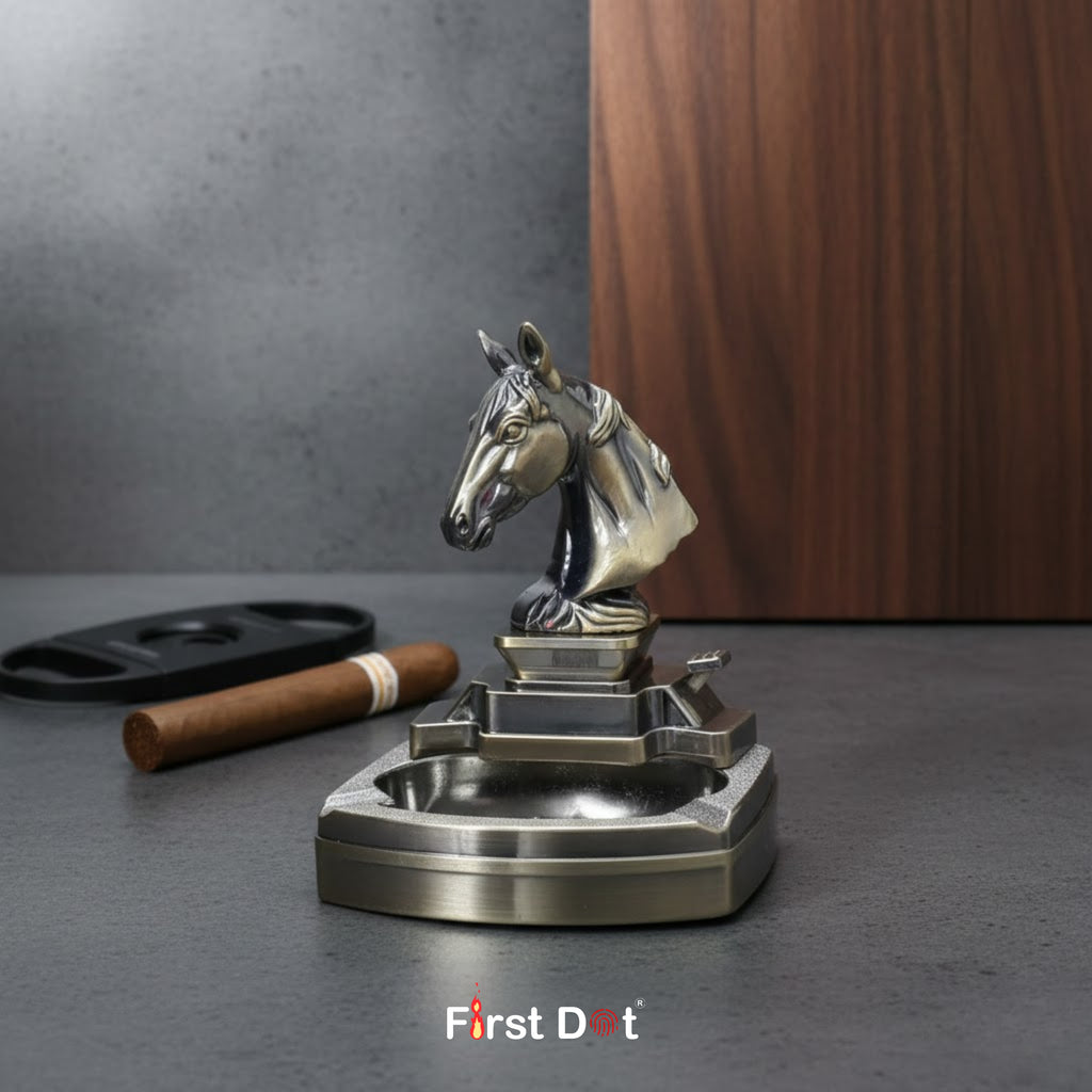 Horse Head Ashtray + Smoking Lighter