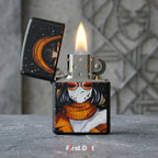 First Dot Illustrated Winter Girl Windproof Cigarette Lighter