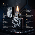 First Dot Ink-Art Skull Windproof Cigarette Lighter