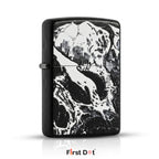 First Dot Ink-Art Skull Windproof Cigarette Lighter