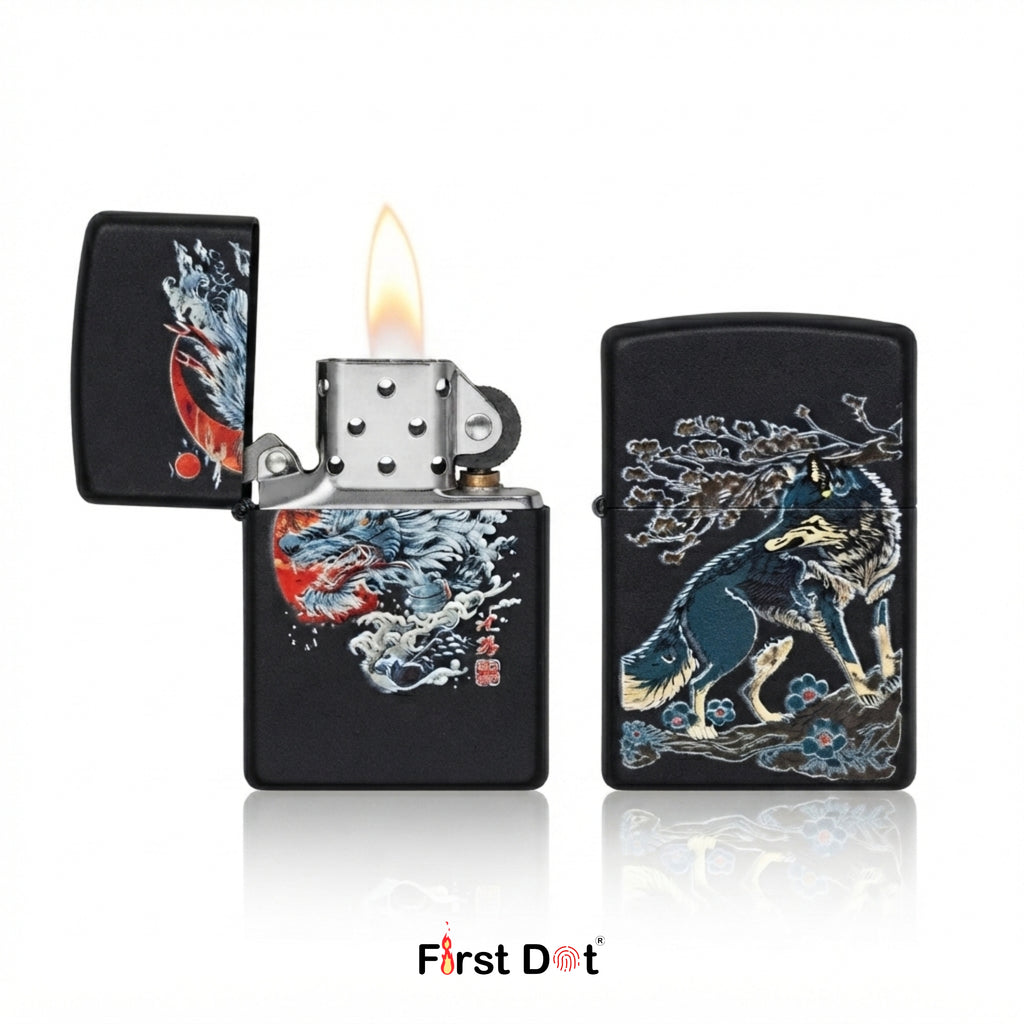 First Dot Japanese Art Dragon & Wolf Pack of 2