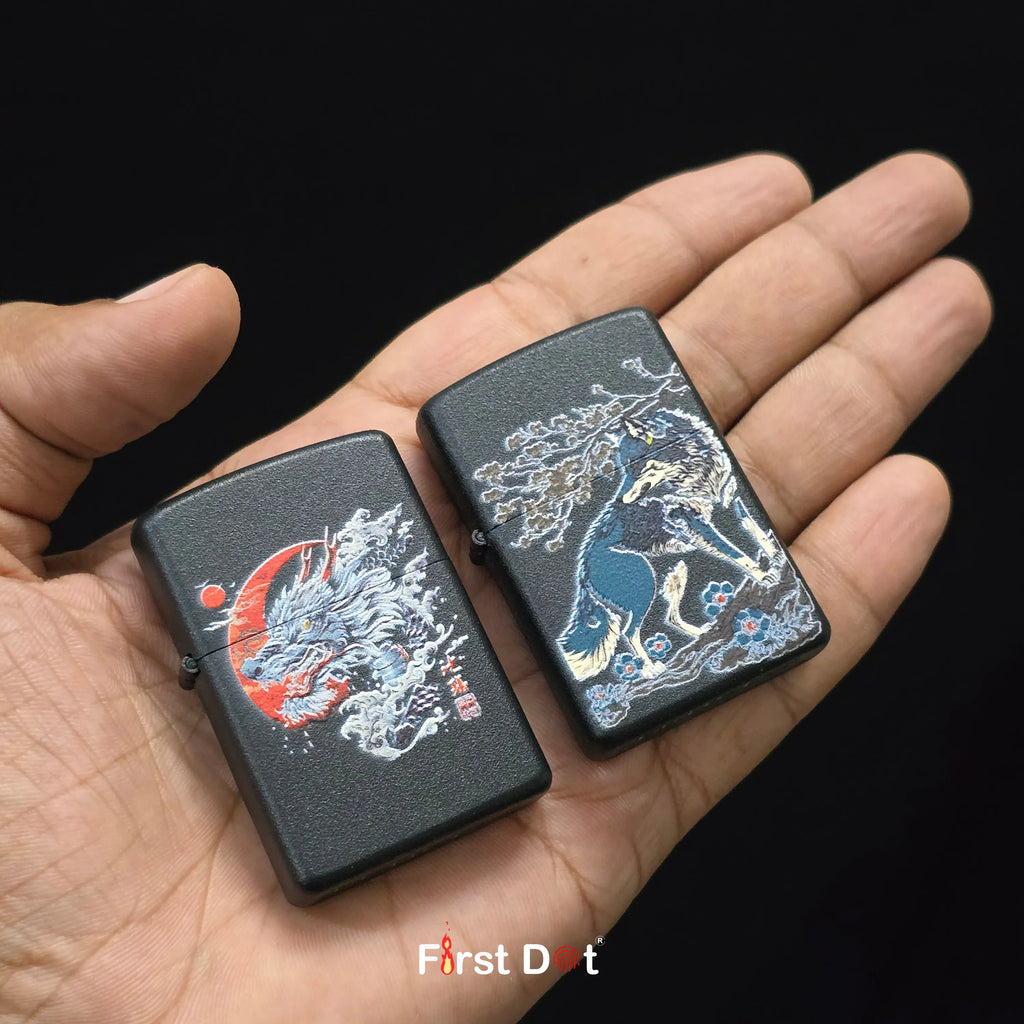 First Dot Japanese Art Dragon & Wolf Pack of 2