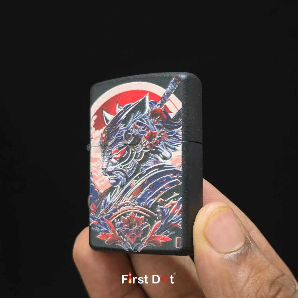 First Dot Japanese Dragon & Samurai Art Butane Lighter Pack of 2