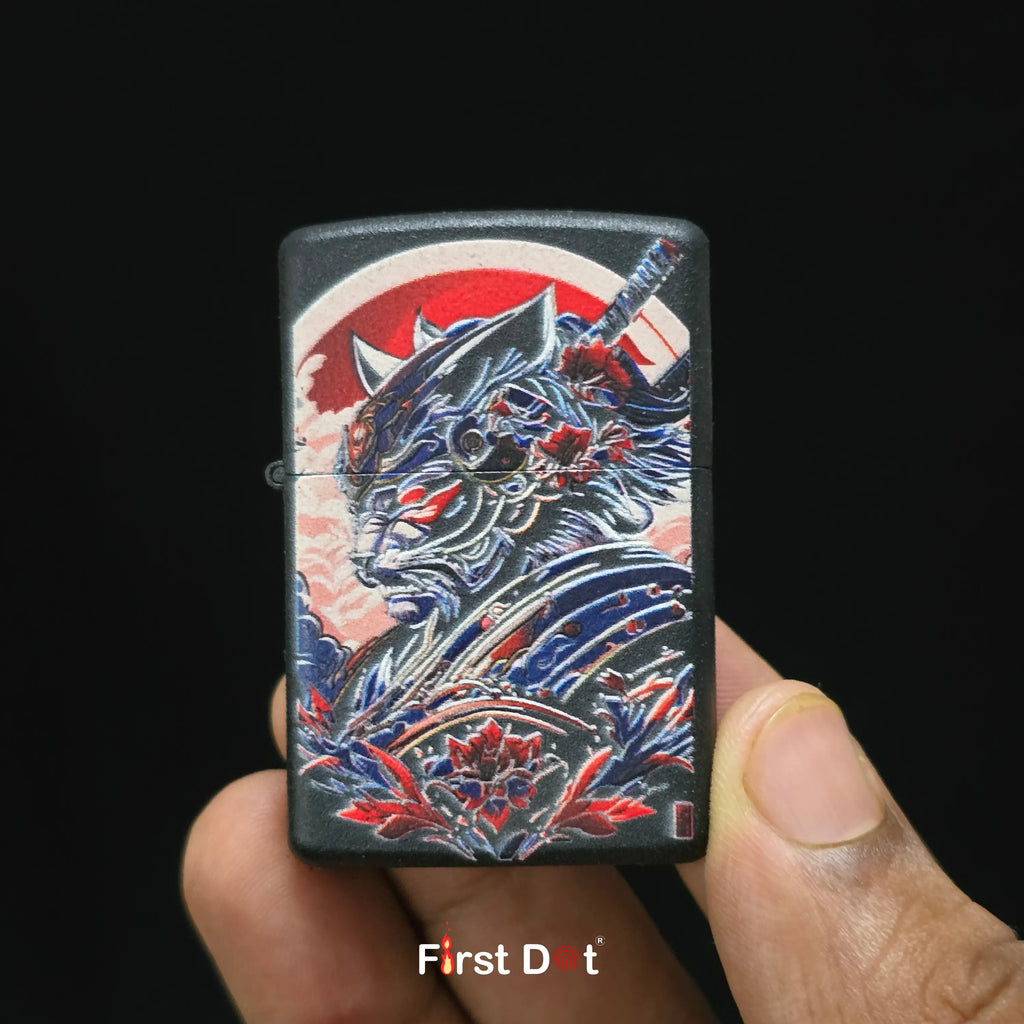 First Dot Japanese Dragon & Samurai Art Butane Lighter Pack of 2