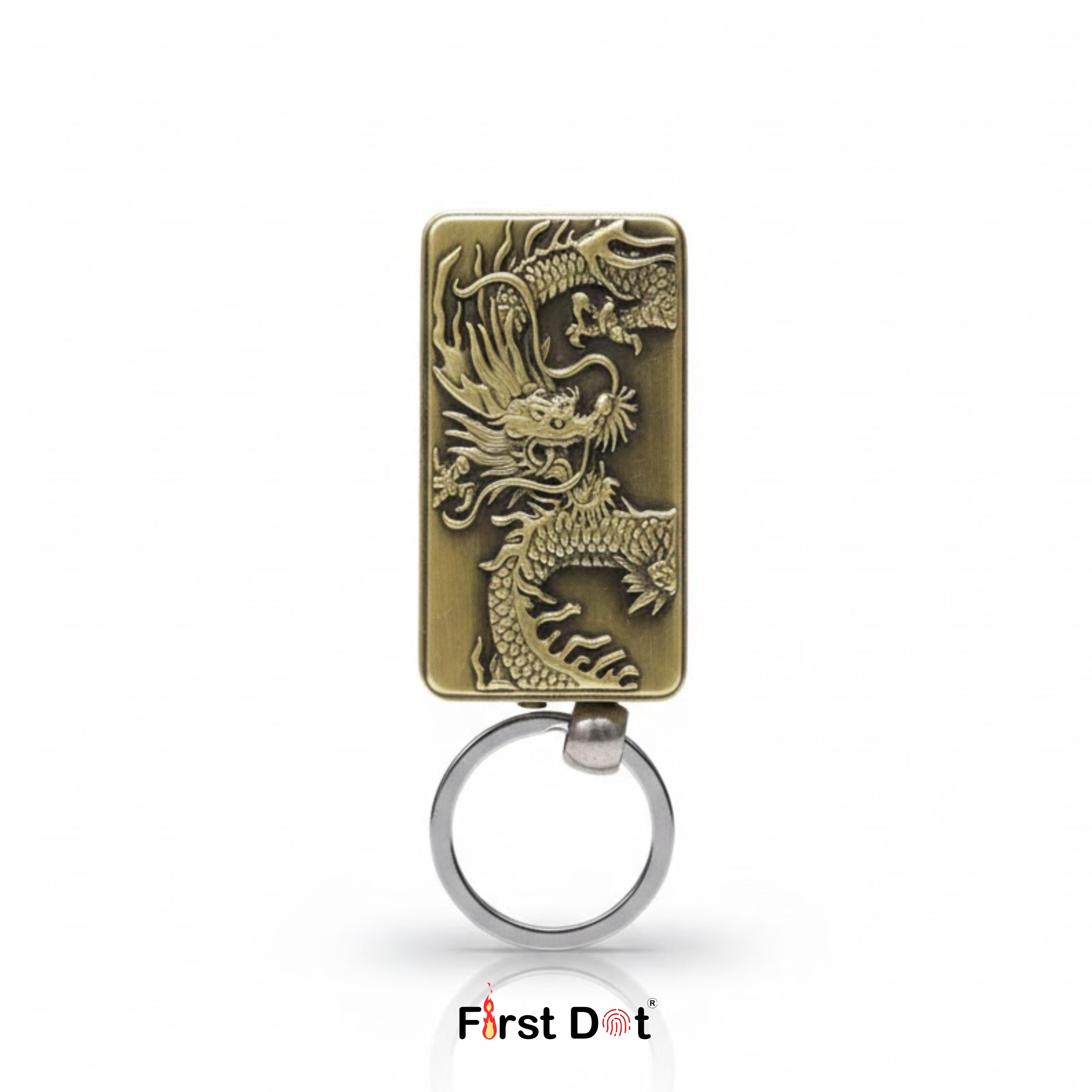 Dragon Engraved Keychain - Jet Flame Lighter