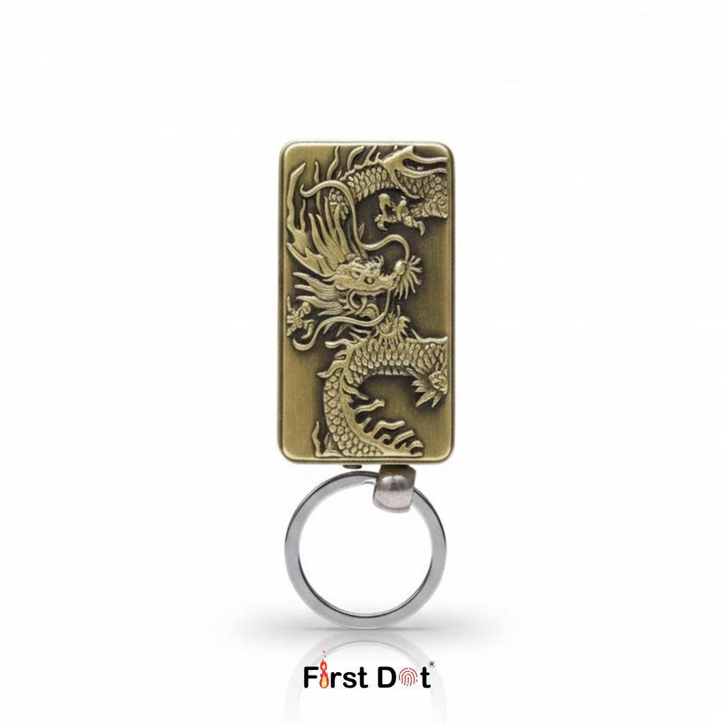 Dragon Engraved Keychain - Jet Flame Lighter