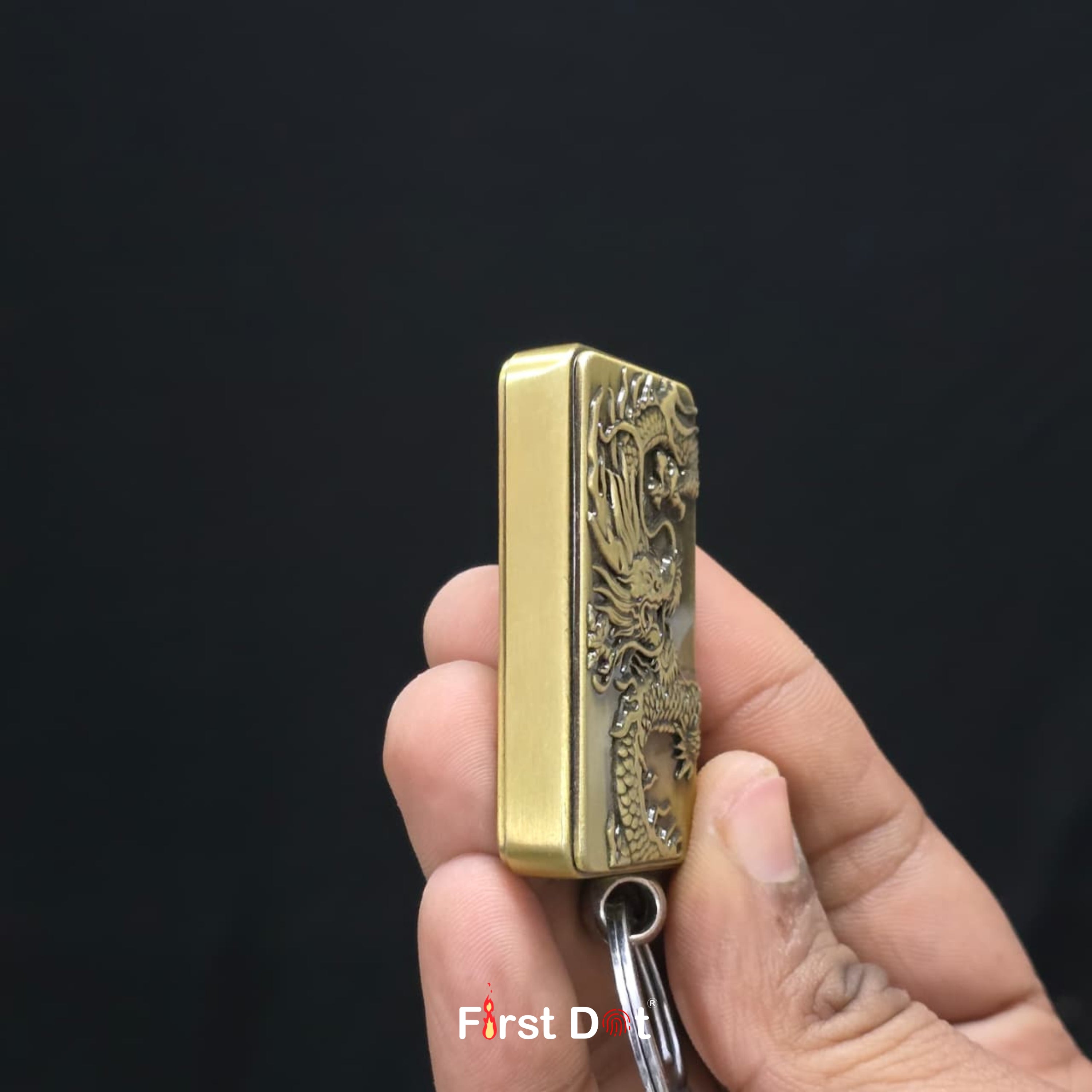 Dragon Engraved Keychain - Jet Flame Lighter