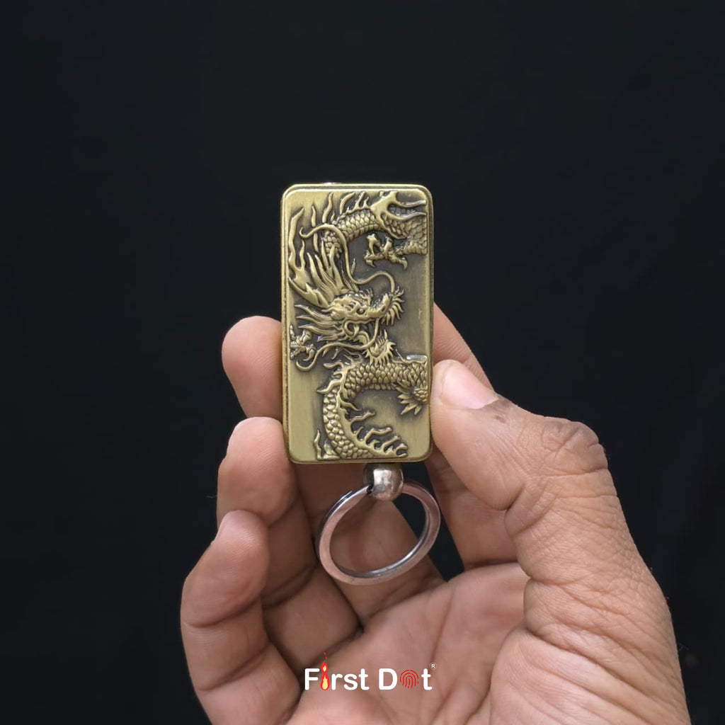 Dragon Engraved Keychain - Jet Flame Lighter