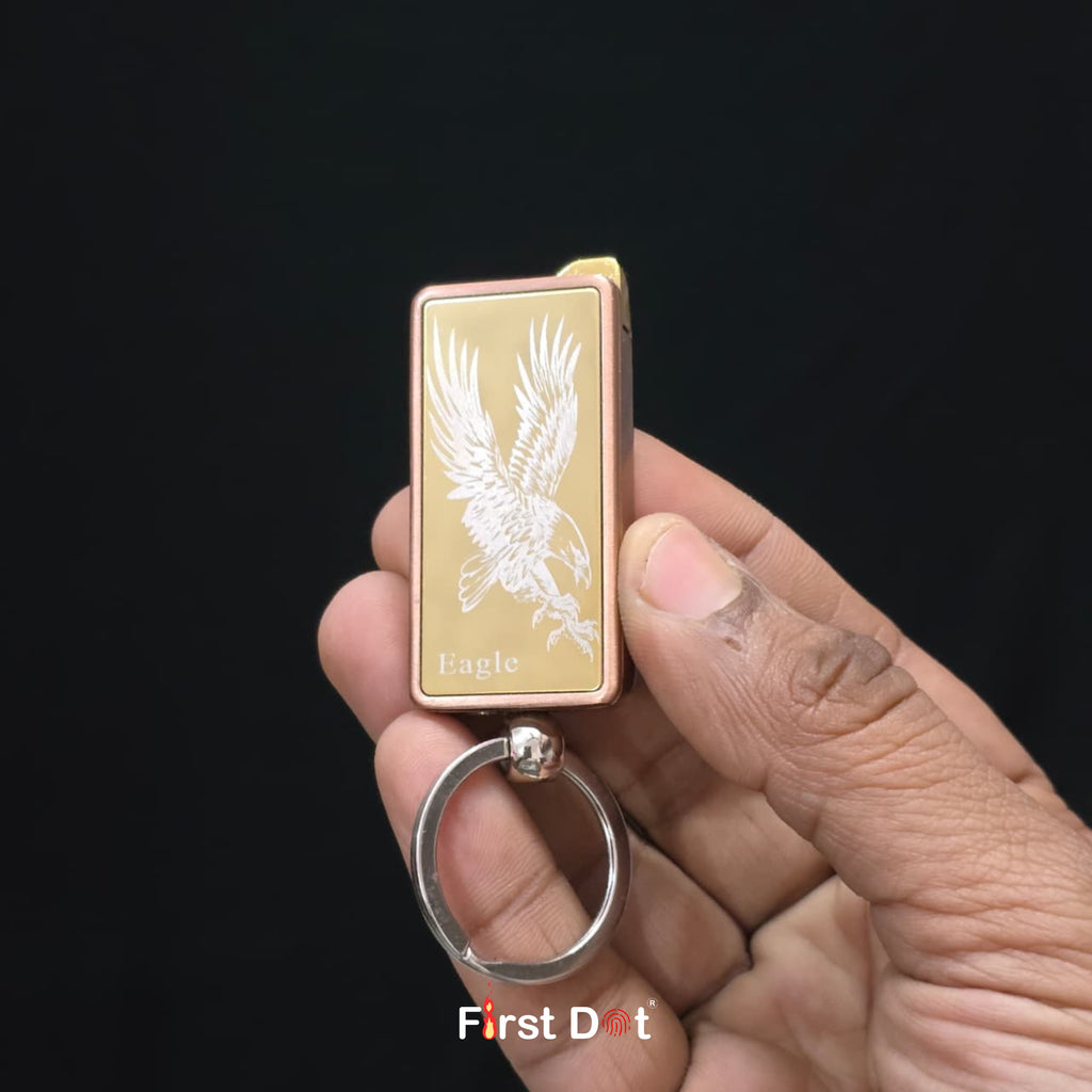 Eagle Engraved Jet Flame Keychain Lighter