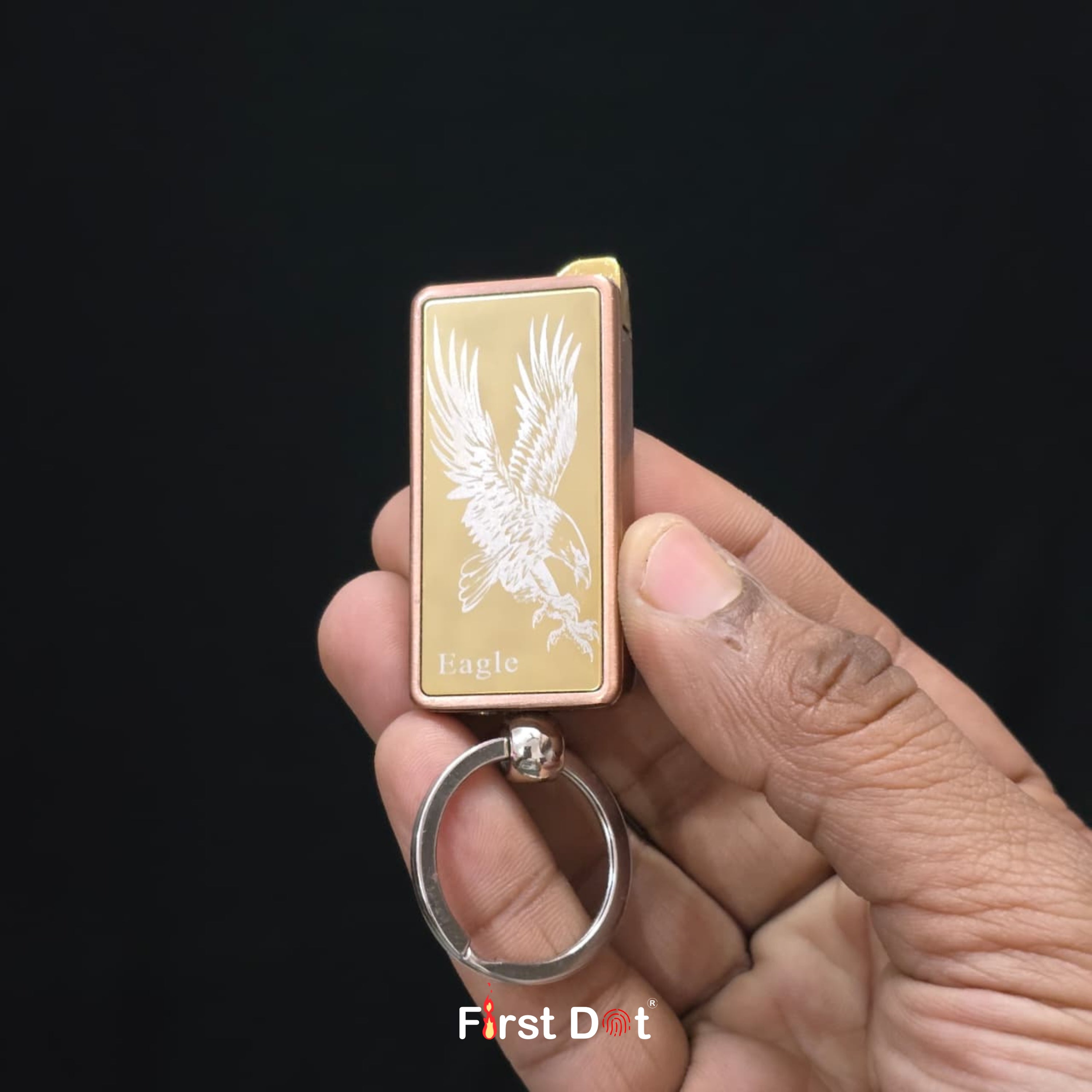 Eagle Engraved Jet Flame Keychain Lighter