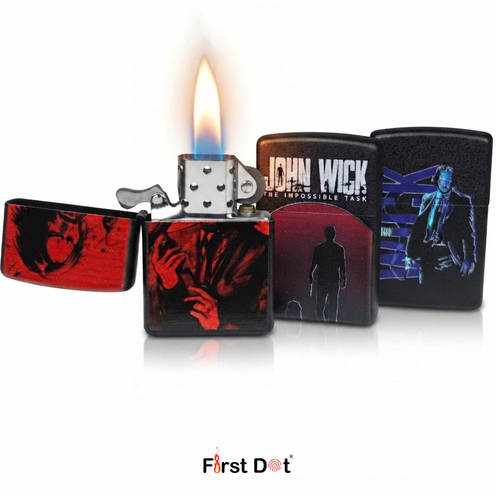 First Dot John Wick Iconic Design Movie Edition Pack of 3 Lighters