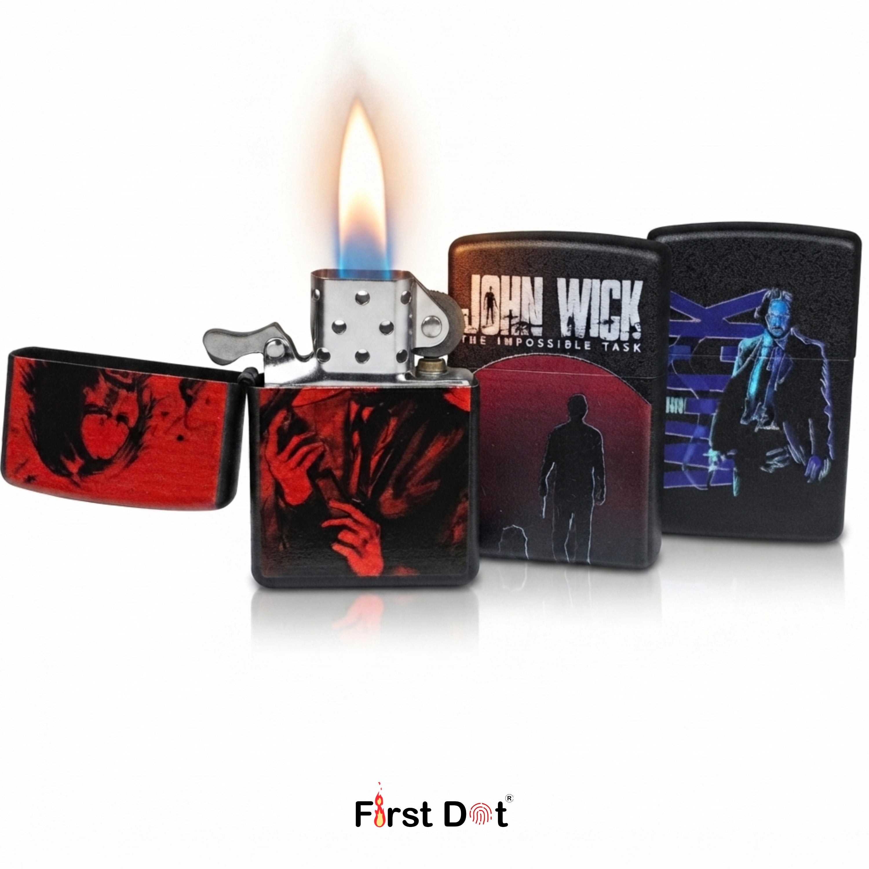 First Dot John Wick Iconic Design Movie Edition Pack of 3 Lighters