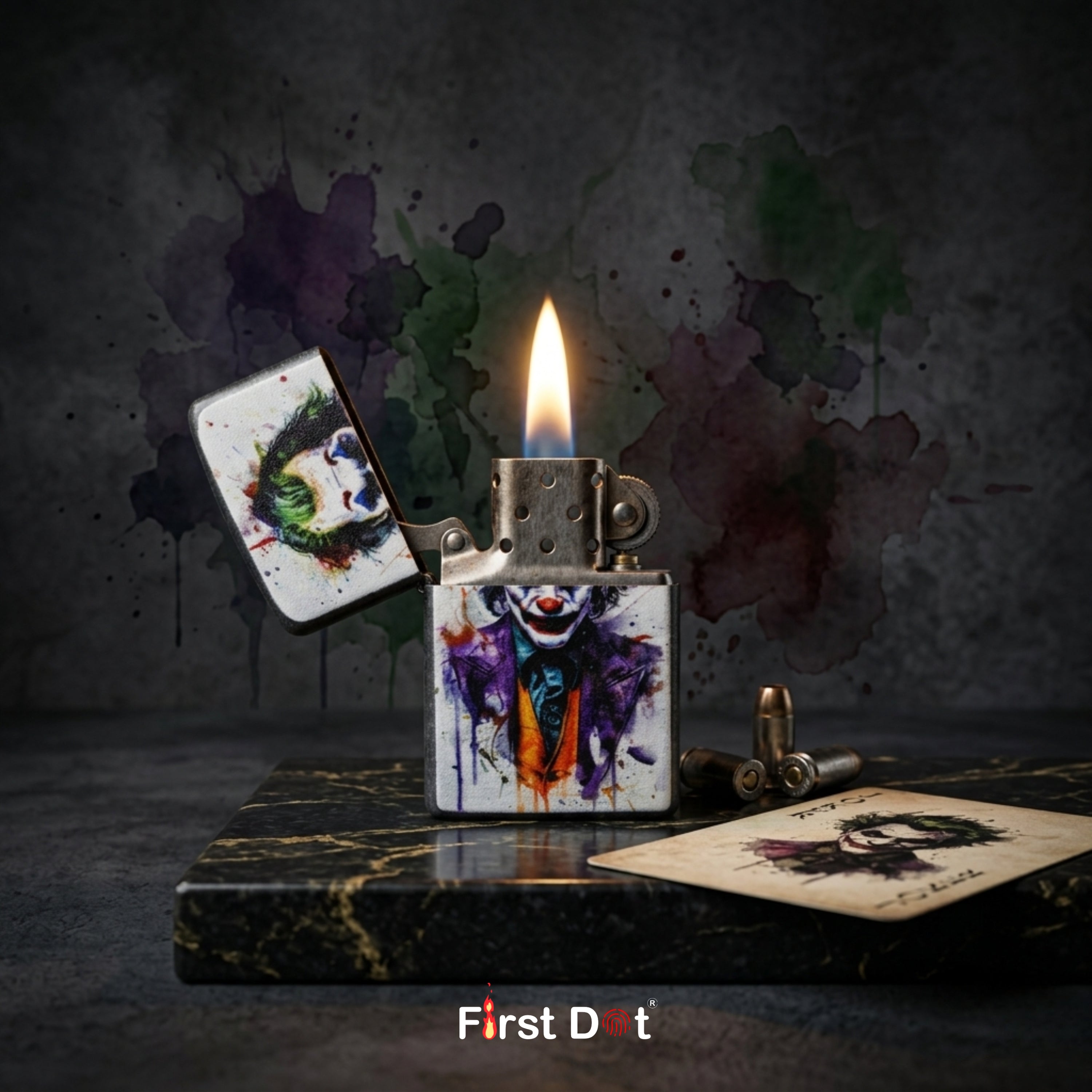 First Dot Joker Edition Windproof Cigarette Lighter