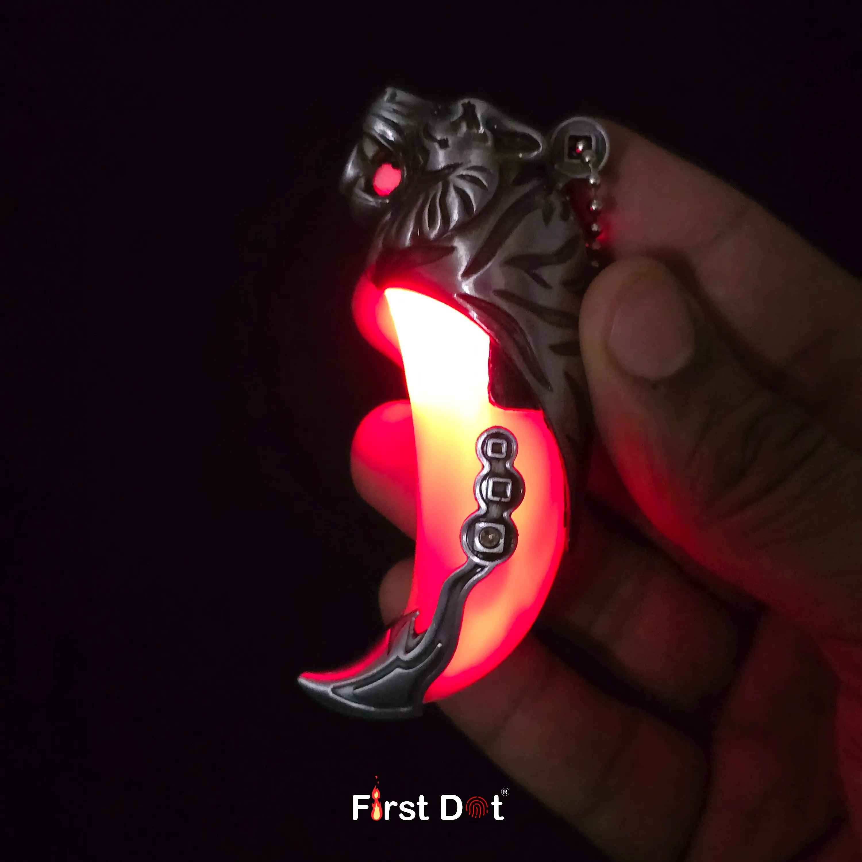 First Dot LED Key Tiger Tooth Lighter