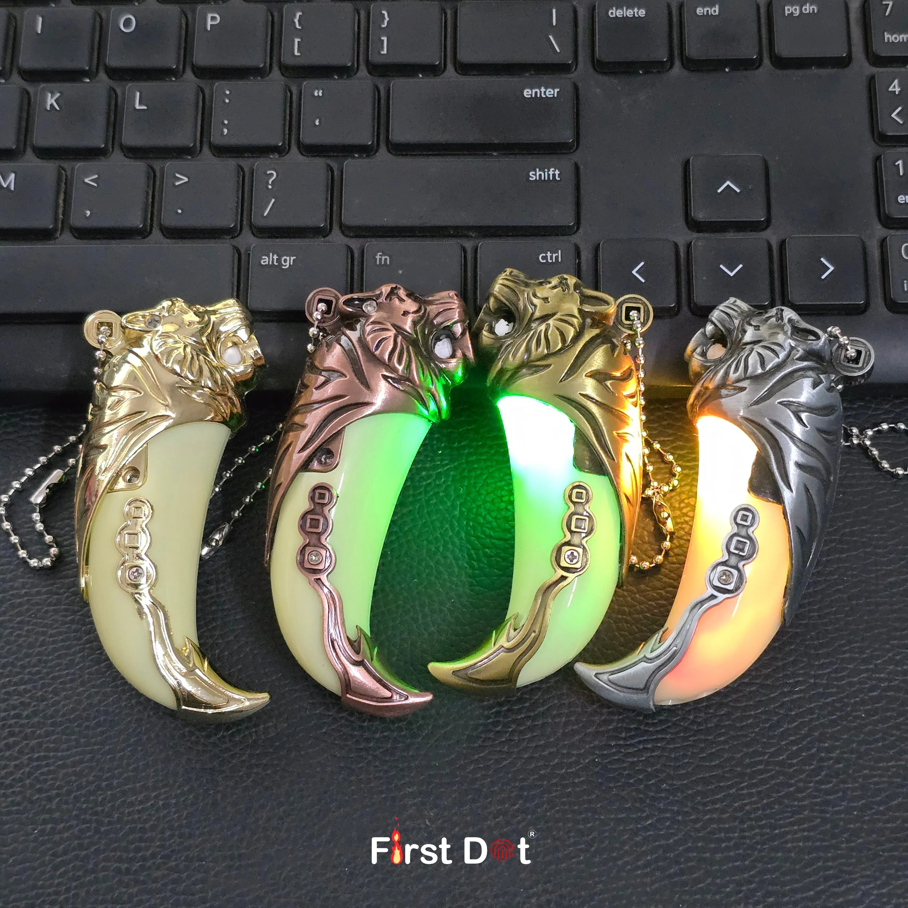First Dot LED Key Tiger Tooth Lighter