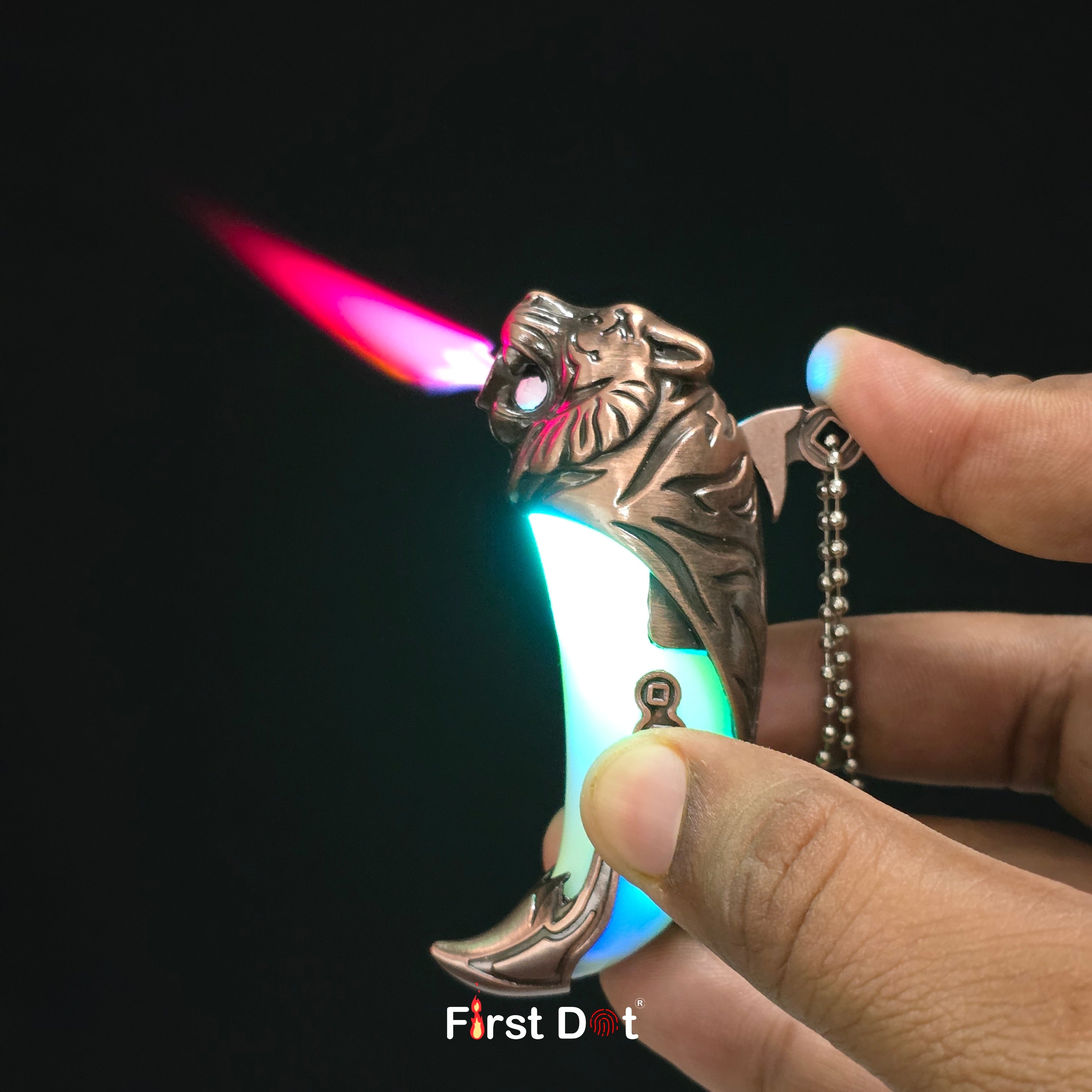 First Dot LED Key Tiger Tooth Lighter