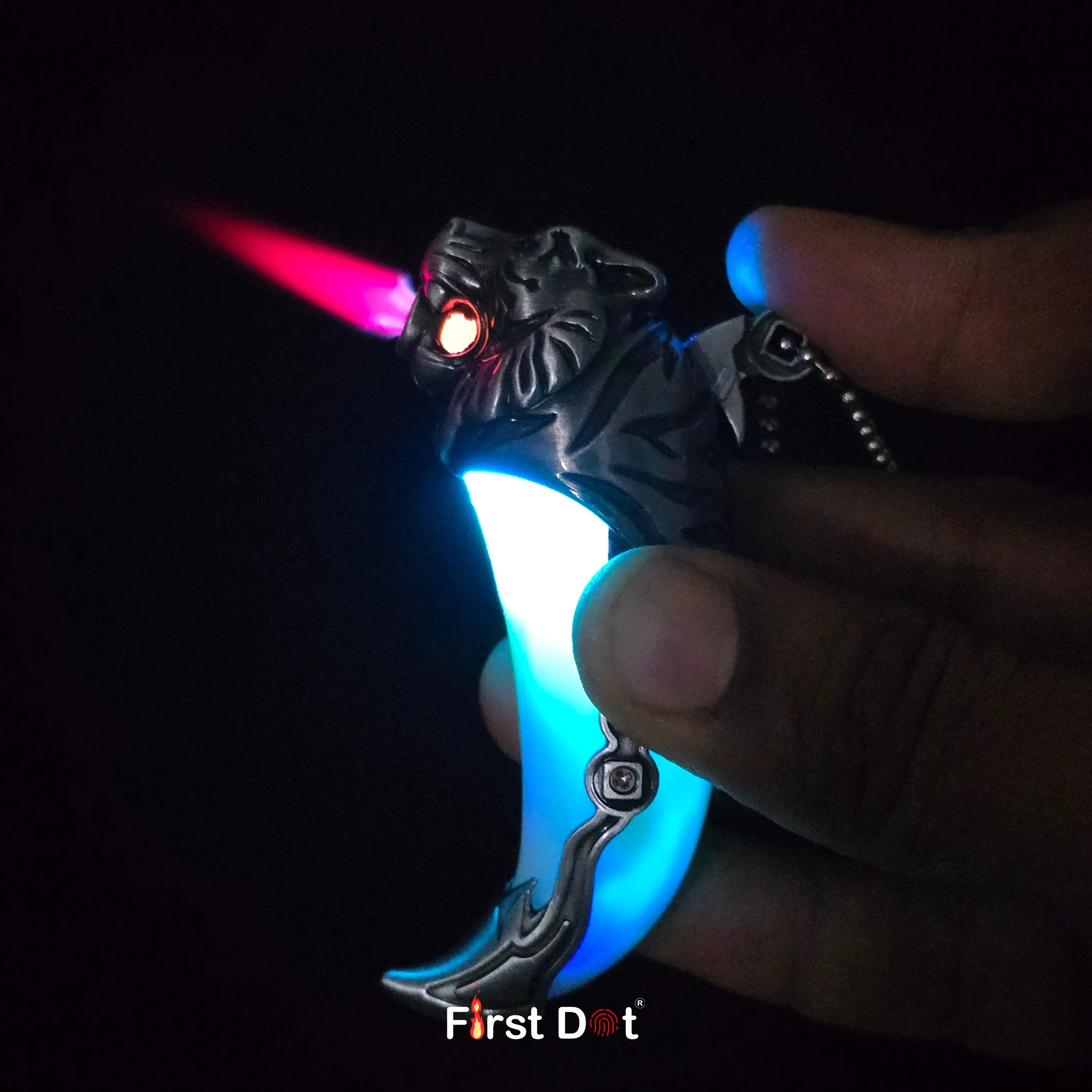 First Dot LED Key Tiger Tooth Lighter