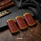 First Dot Leather Blue Jet Flame Windproof Cigarette Lighter