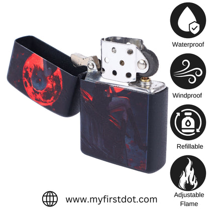 Red Moon Girl Windproof Cigarette Lighter for Men | Pocket Classic Lighter for Smoking | | First Dot