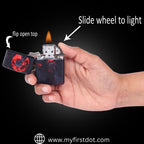 First Dot Anime Red Moon Windproof Cigarette Lighter