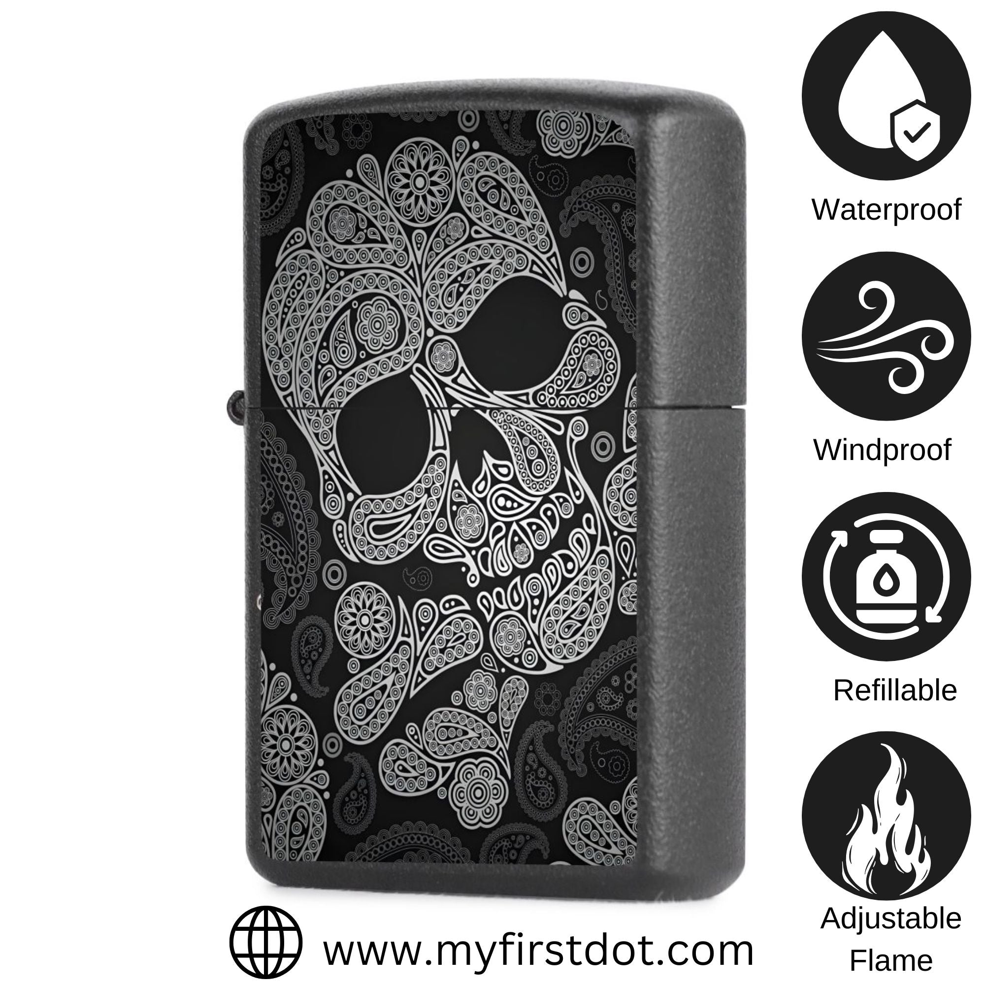 Sugar Skull Lighter Windproof Cigarette Lighter for Men