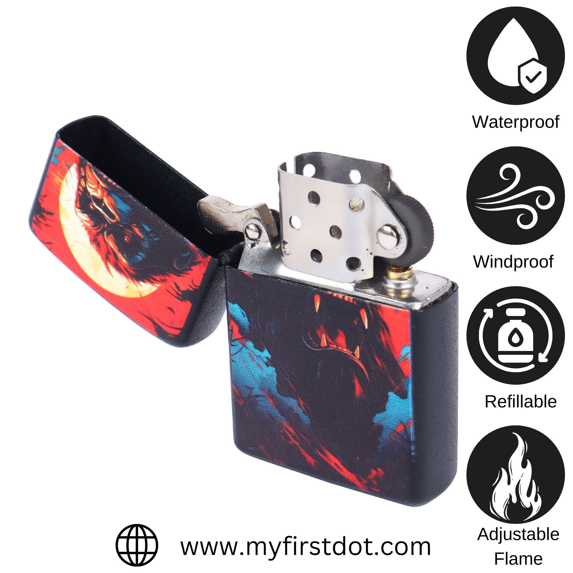 Angry Gorilla Windproof Cigarette Lighter for Men | Pocket Classic Lighter for Smoking | | First Dot