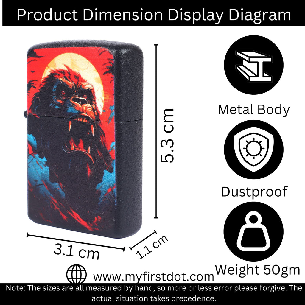 Angry Gorilla Art Edition Windproof Cigarette Lighter