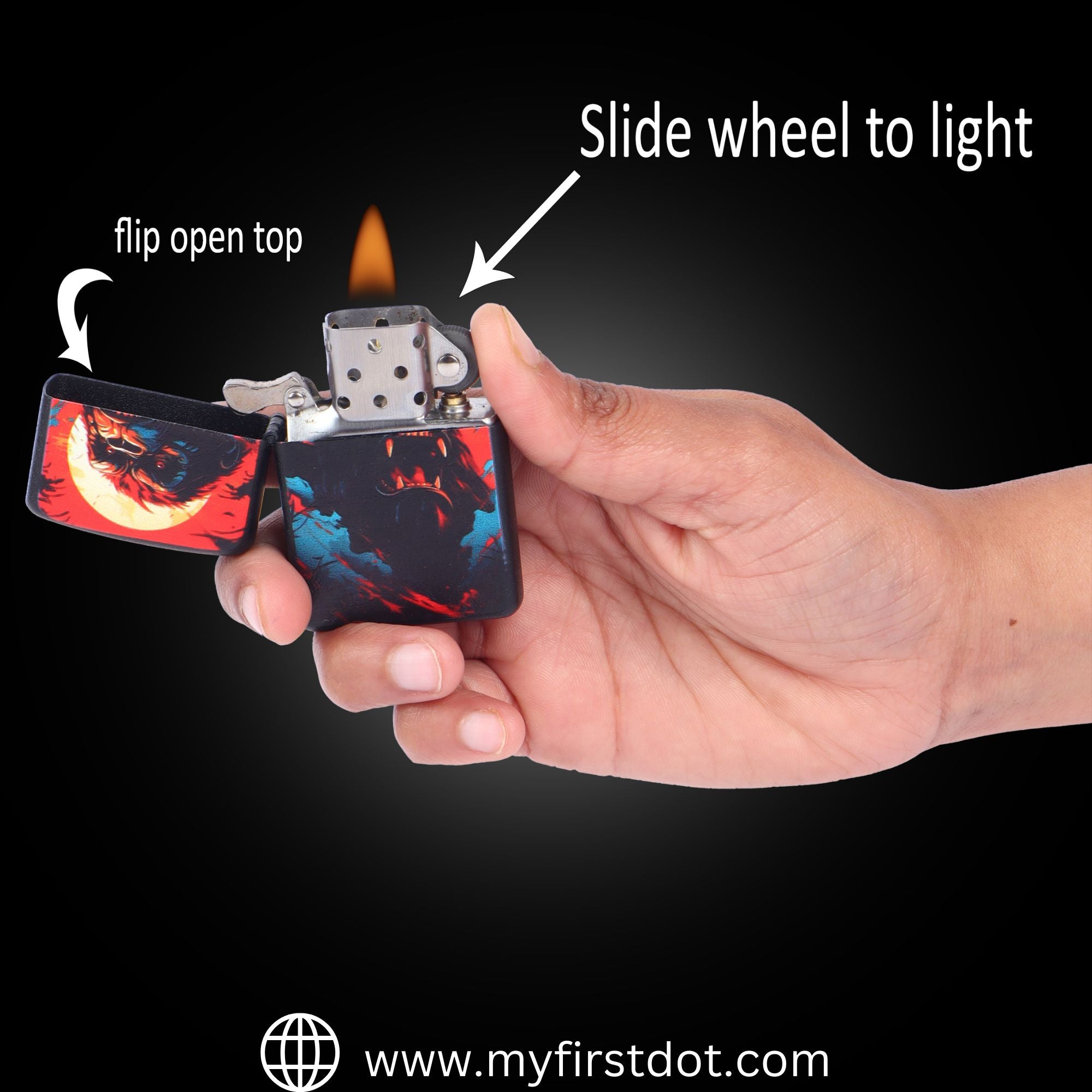 Angry Gorilla Windproof Cigarette Lighter for Men | Pocket Classic Lighter for Smoking | | First Dot