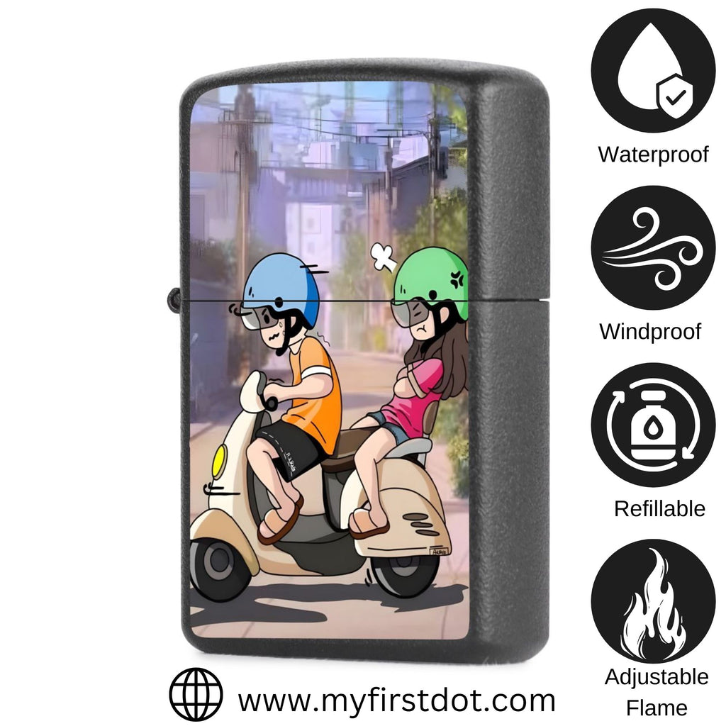 First Dot Urban Scooter Art Edition Windproof Cigarette Lighter