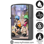 First Dot Urban Scooter Art Edition Windproof Cigarette Lighter