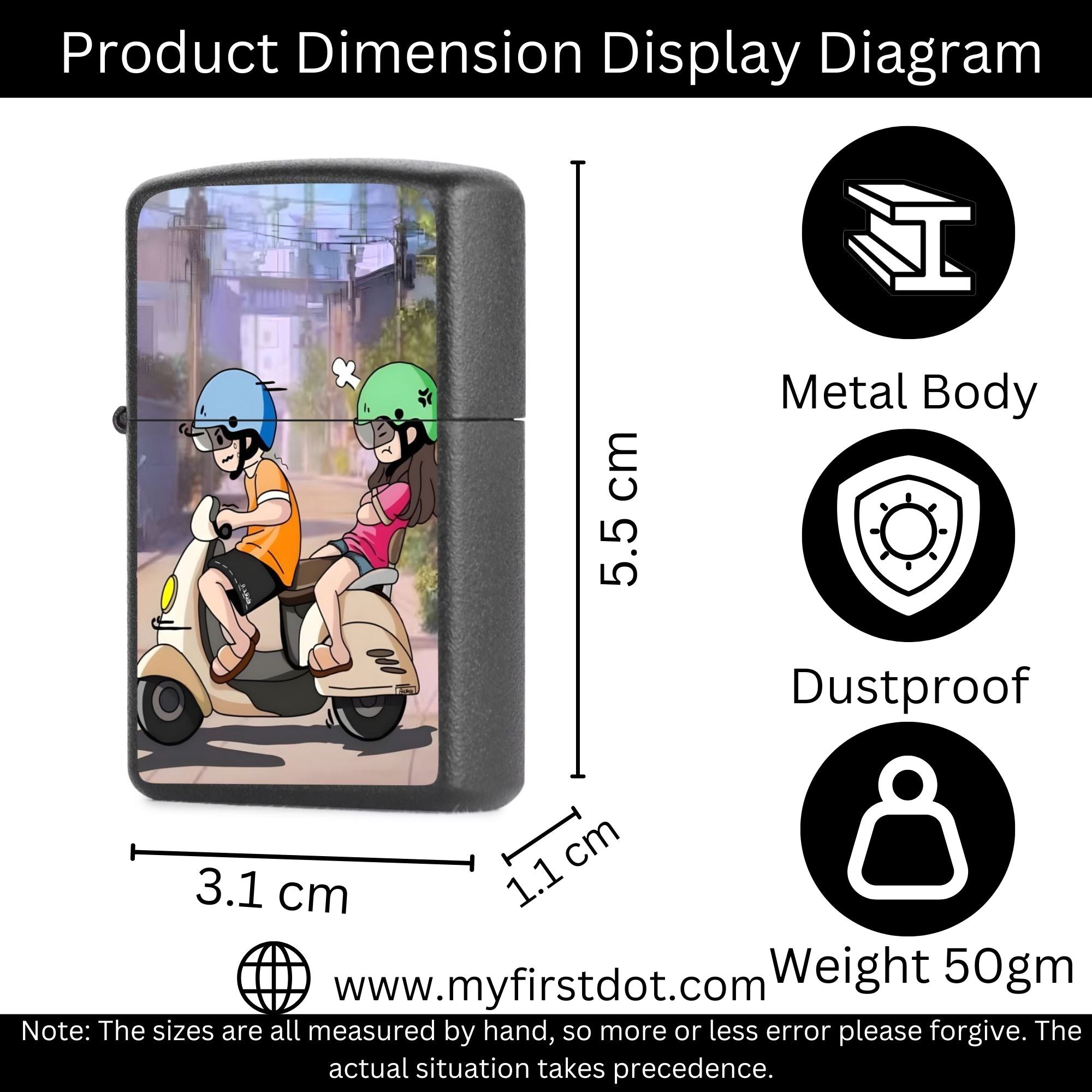 First Dot Urban Scooter Art Edition Windproof Cigarette Lighter