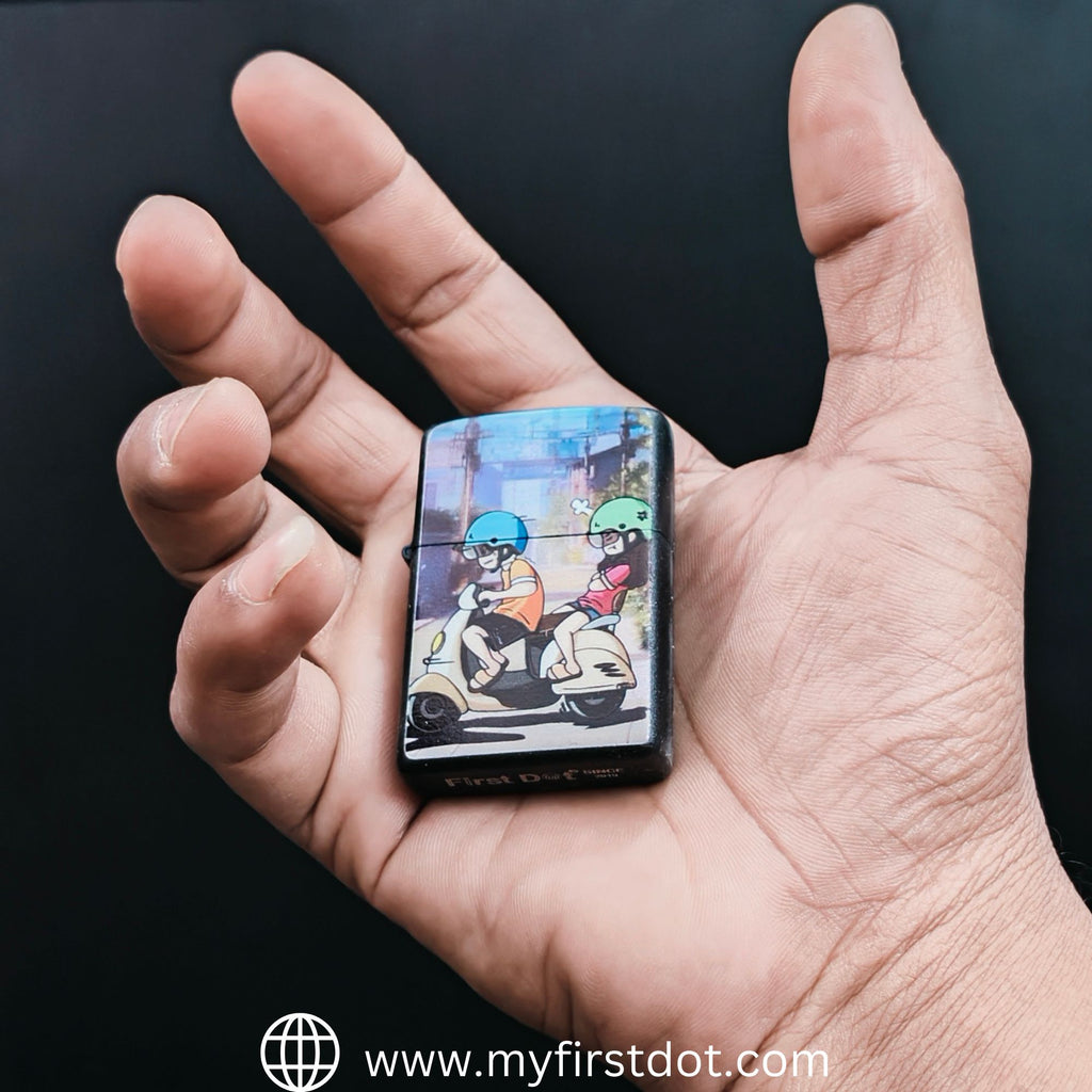 First Dot Urban Scooter Art Edition Windproof Cigarette Lighter