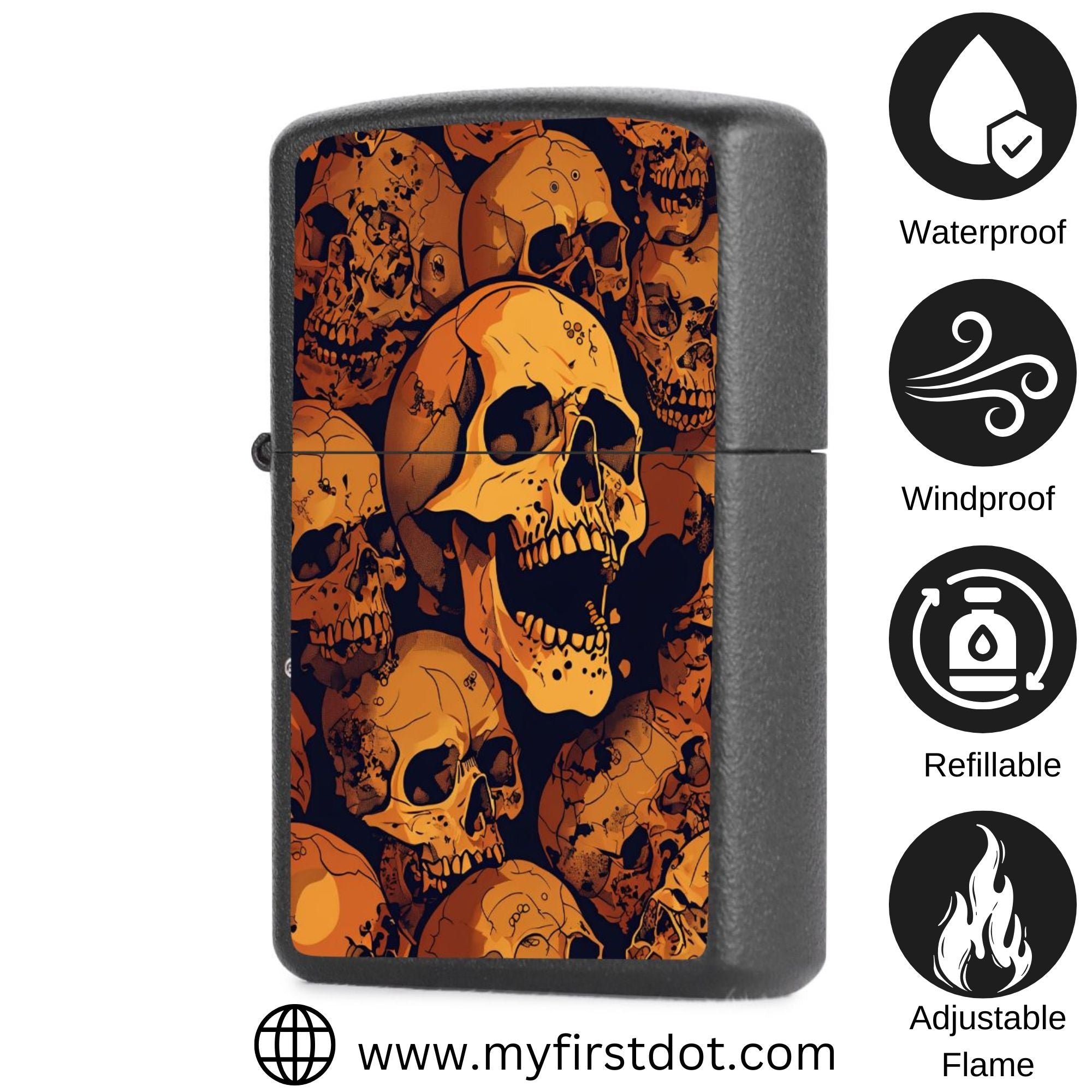 Face Skull Lighter Windproof Cigarette Lighter for Men