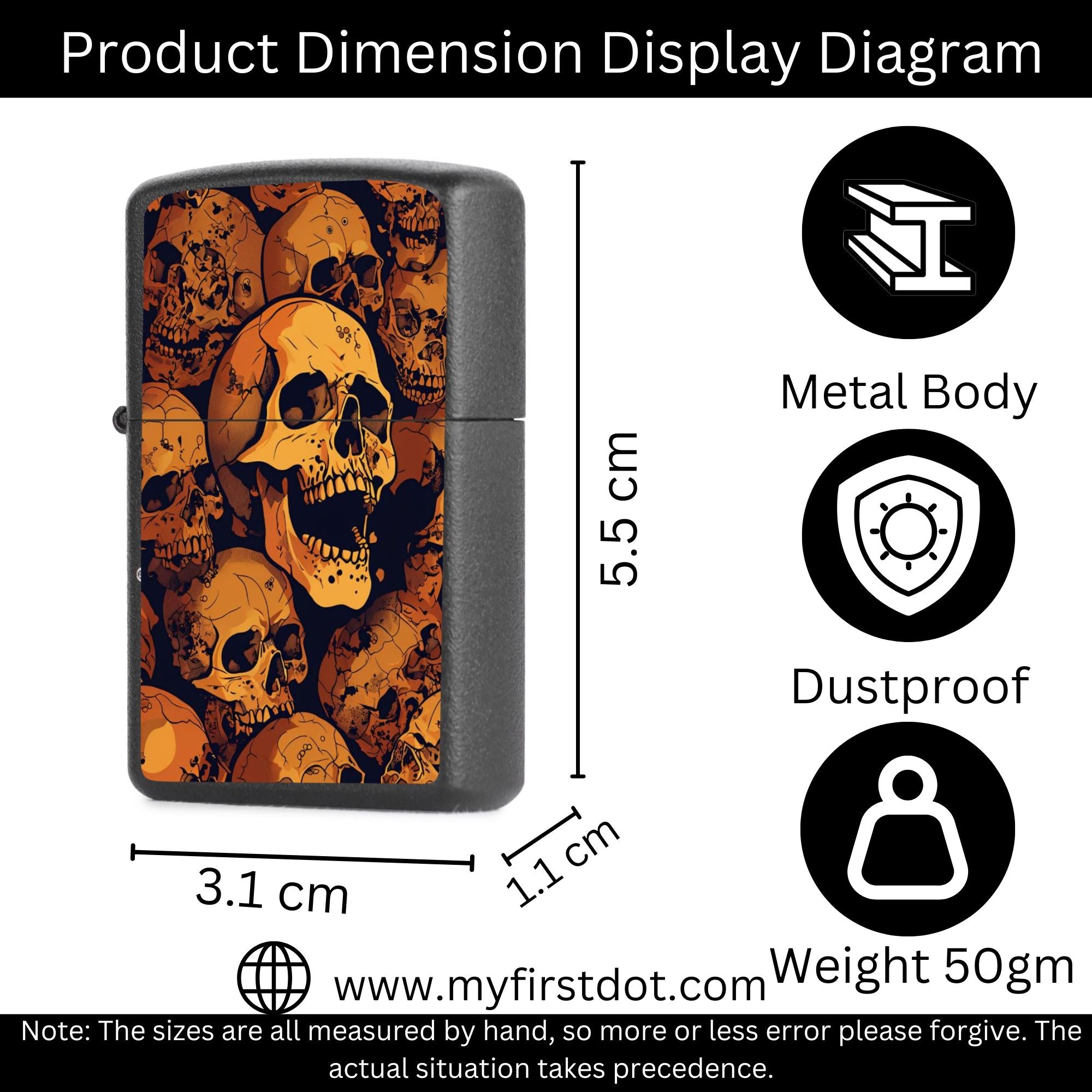 Face Skull Lighter Windproof Cigarette Lighter for Men