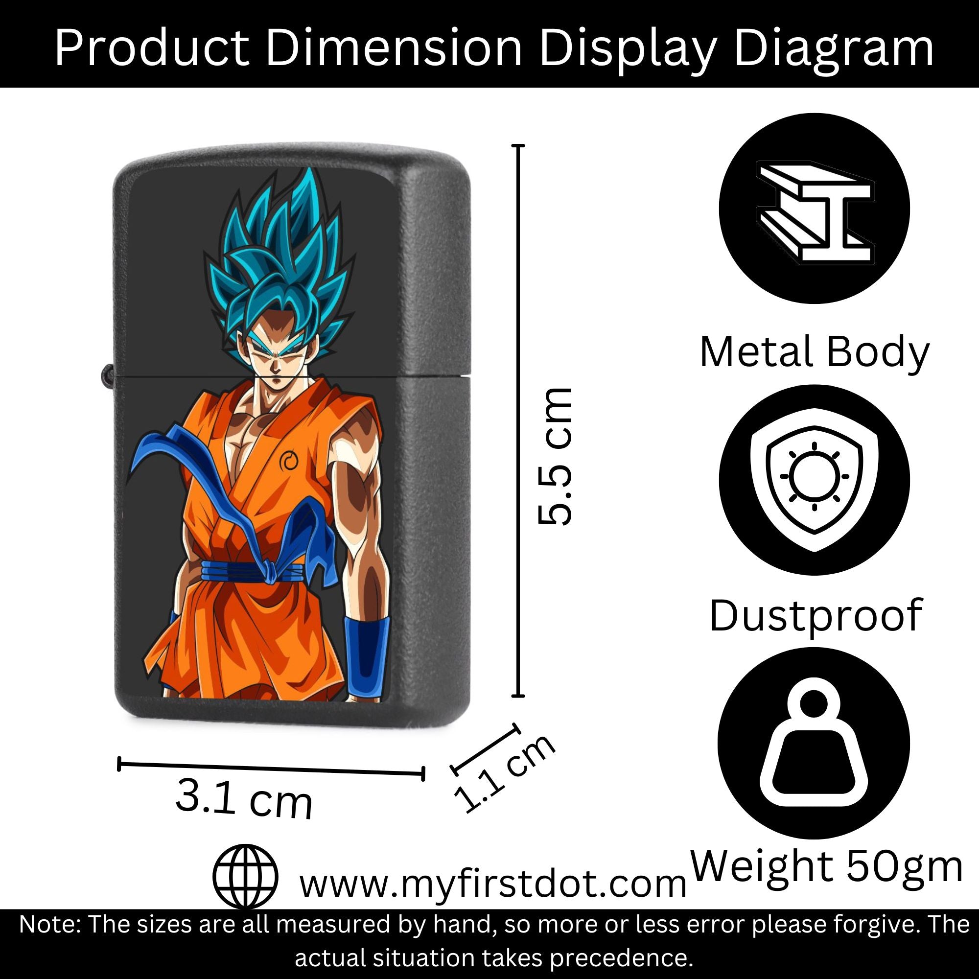 First Dot Goku Super Saiyan Blue Windproof Cigarette Lighter