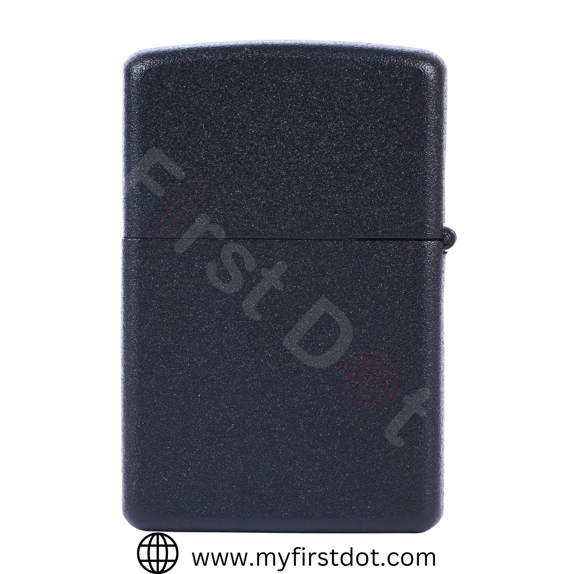 Black lighter with 'First Dot' branding on a white background