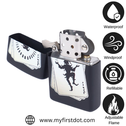 Joker Card Windproof Cigarette Lighter for Men | Pocket Classic Lighter for Smoking | | First Dot