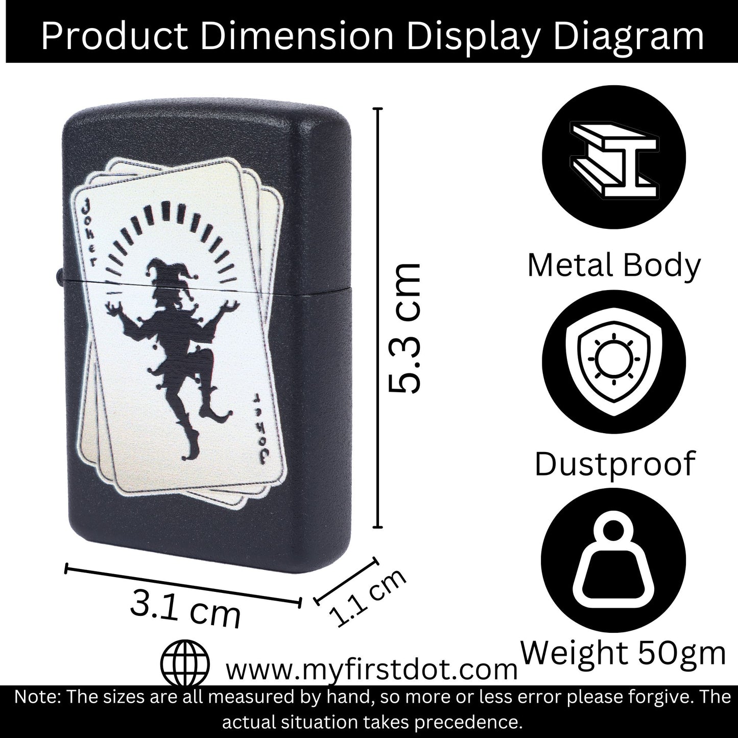 Joker Card Windproof Cigarette Lighter for Men | Pocket Classic Lighter for Smoking | | First Dot