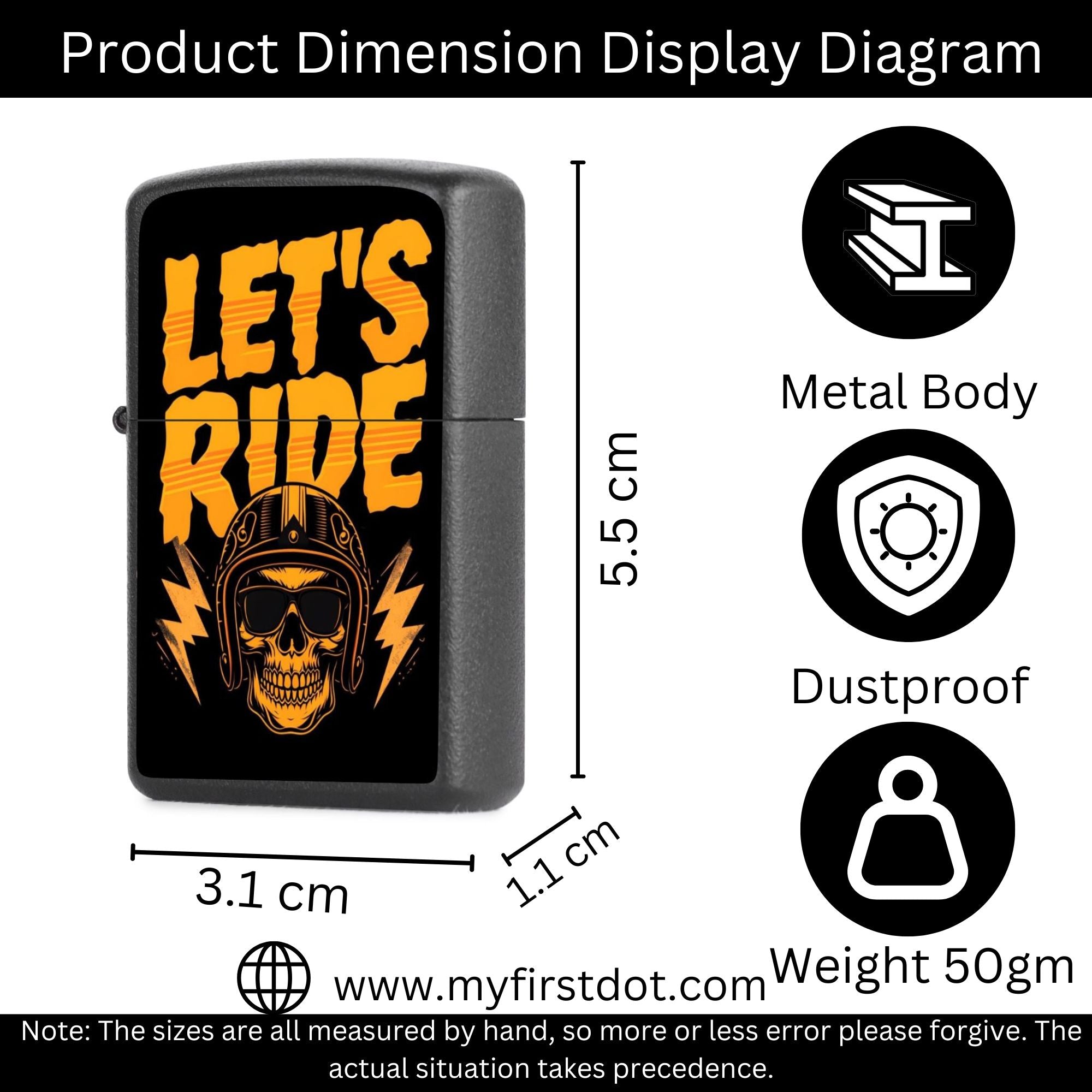First Dot Let's Ride Windproof Cigarette Lighter