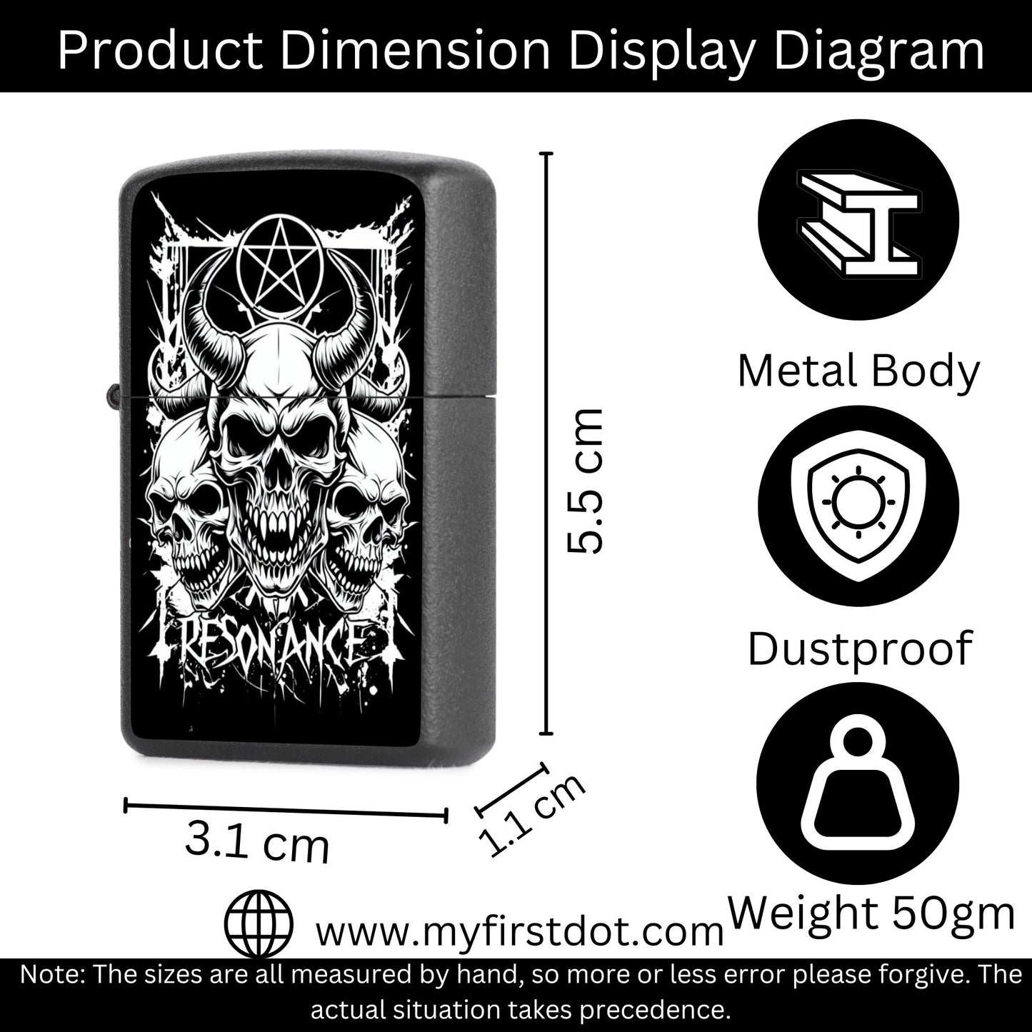 Menacing Skull Lighter Windproof Cigarette Lighter for Men
