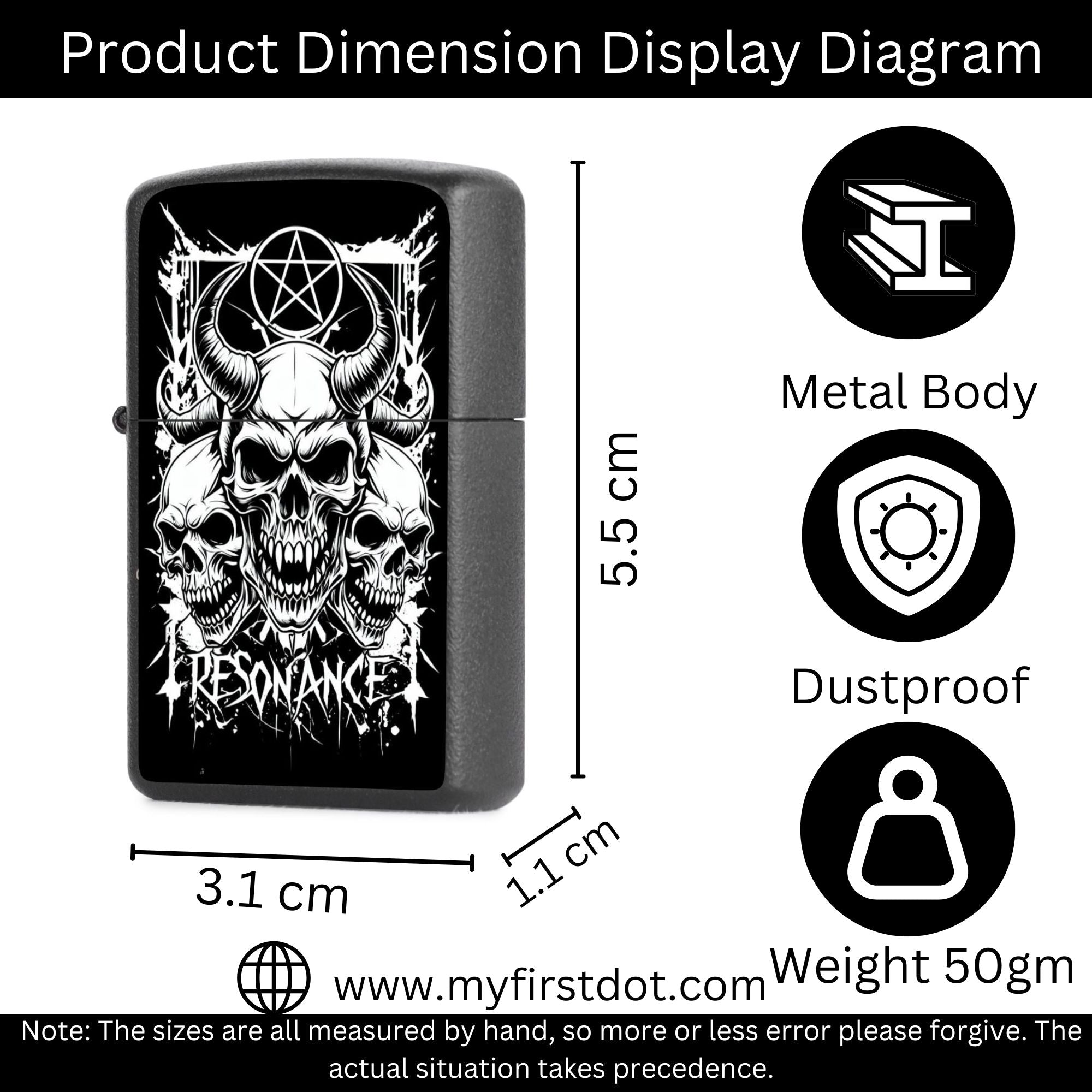 Menacing Skull Lighter Windproof Cigarette Lighter for Men