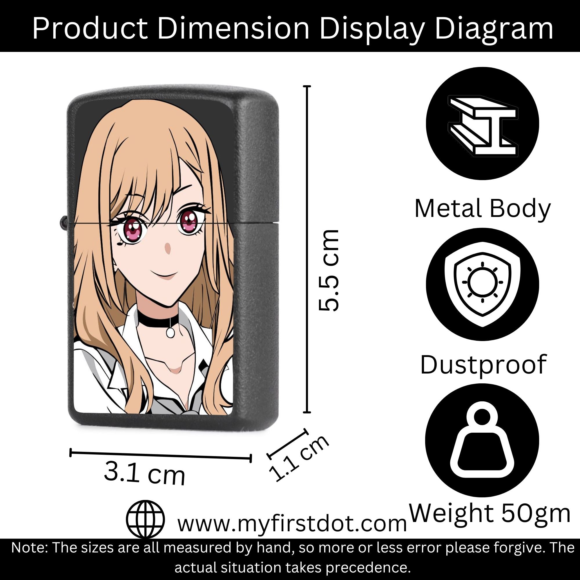 First Dot Anime Series Windproof Cigarette Lighter