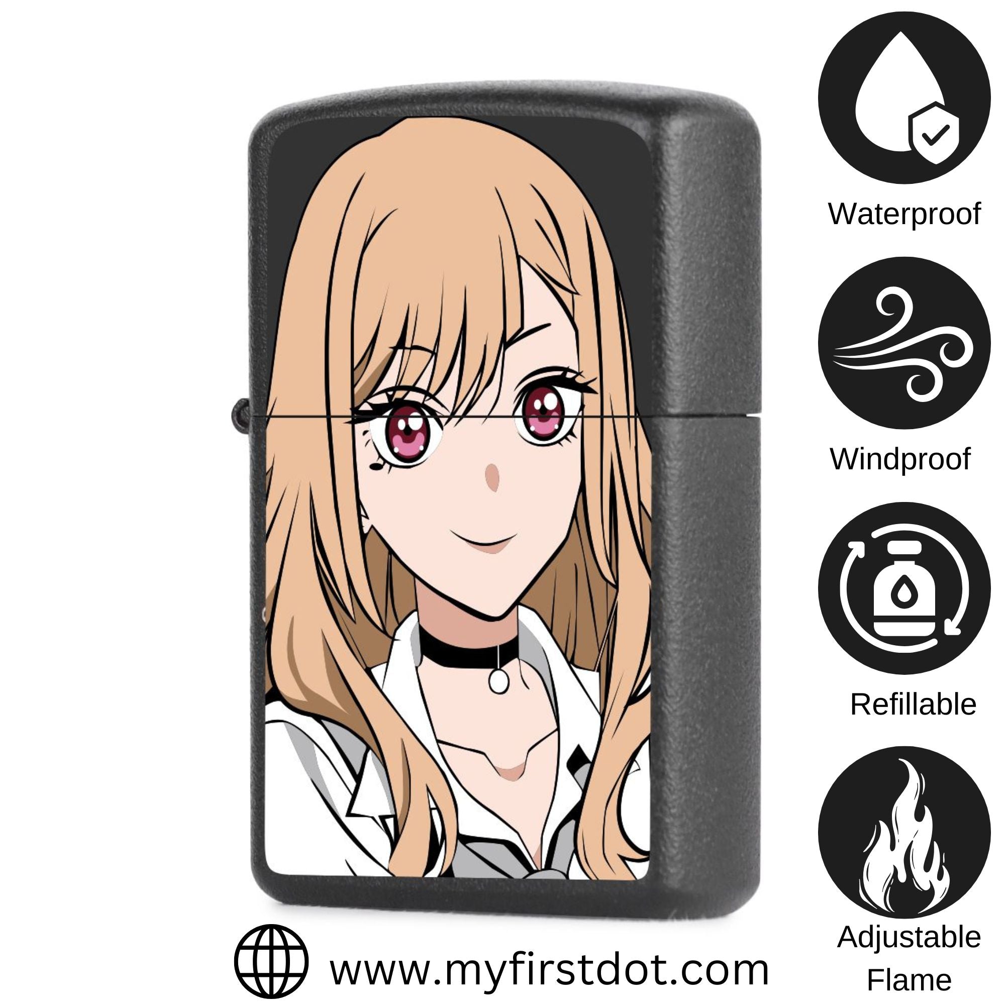 First Dot Anime Series Windproof Cigarette Lighter