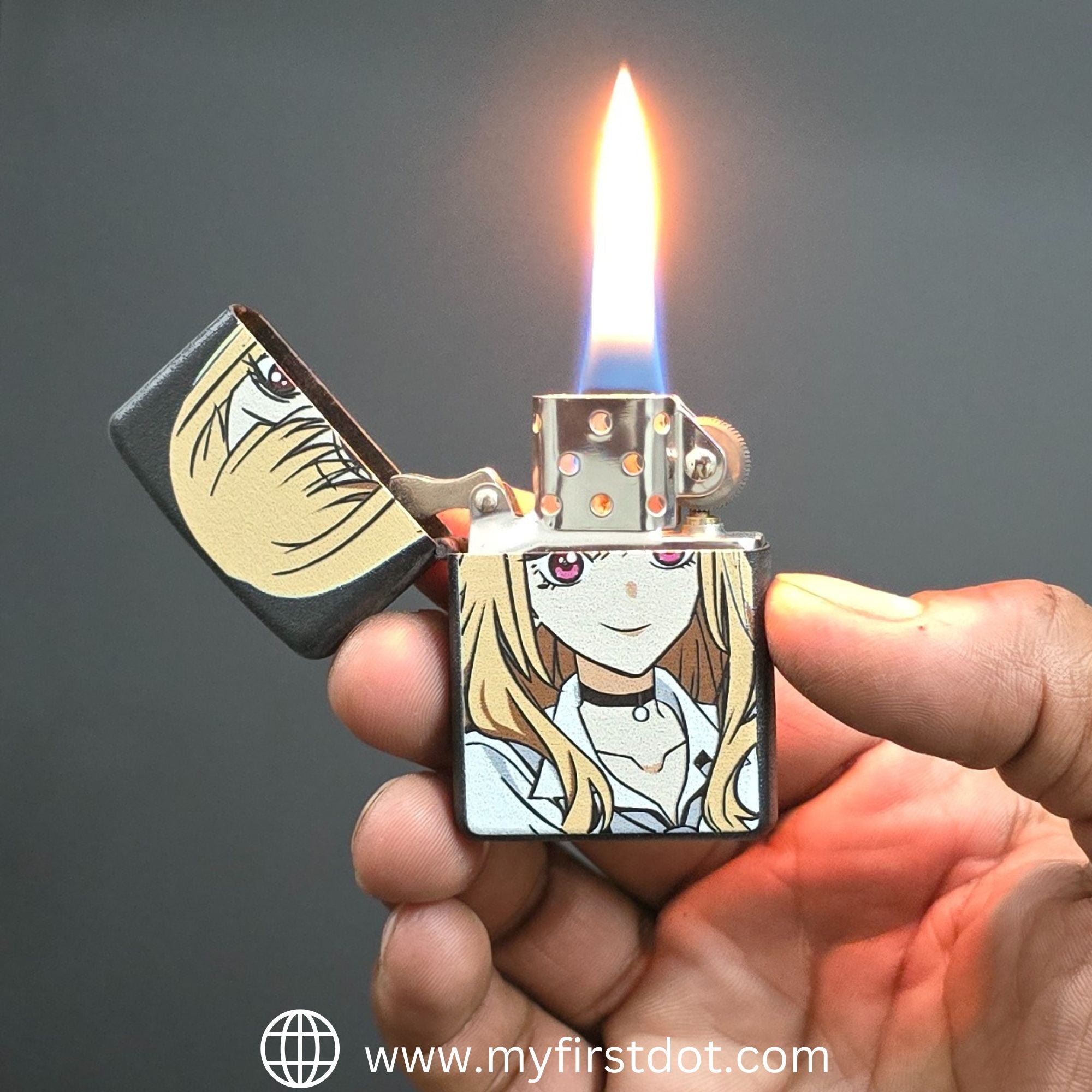 First Dot Anime Series Windproof Cigarette Lighter